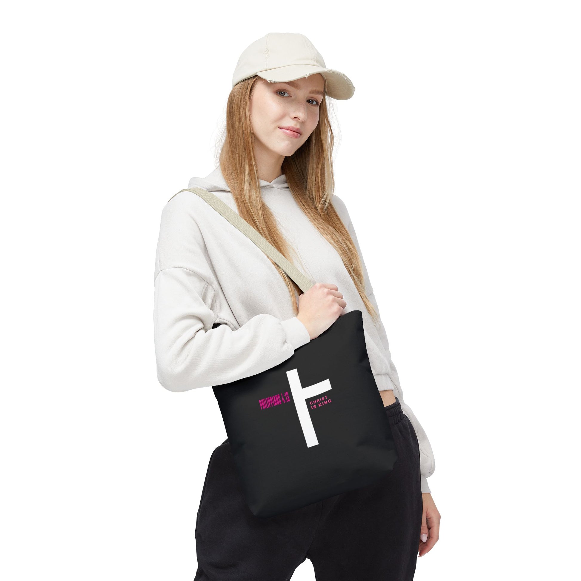 ⭐ Philippians 4:13 Tote Bag – Faith & Strength Statement Bag
