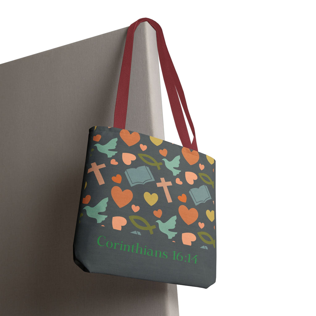 Inspirational Tote Bag - Faith, Love, Hope, Gift for Her, Spiritual Accessories, Bible Verse Tote