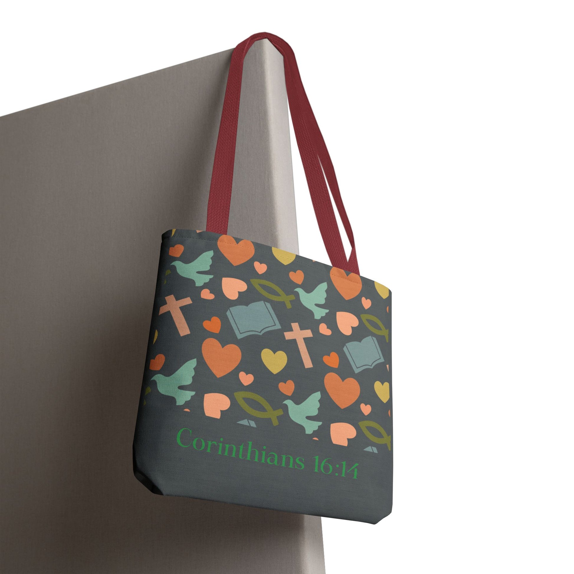 Inspirational Tote Bag - Faith, Love, Hope, Gift for Her, Spiritual Accessories, Bible Verse Tote