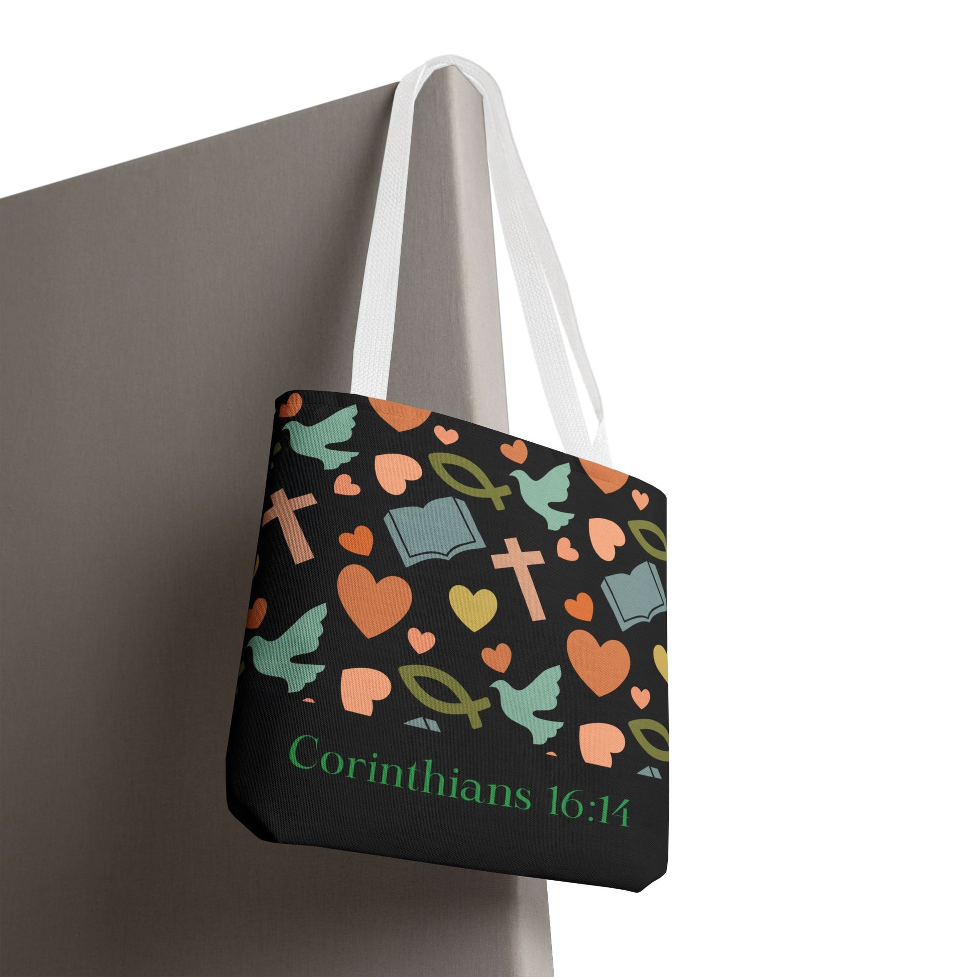Christian Tote Bag with Inspirational Design, Perfect for Church, Gift for Believers, Faith-based Accessory, Everyday Use, Bible Verse Tote