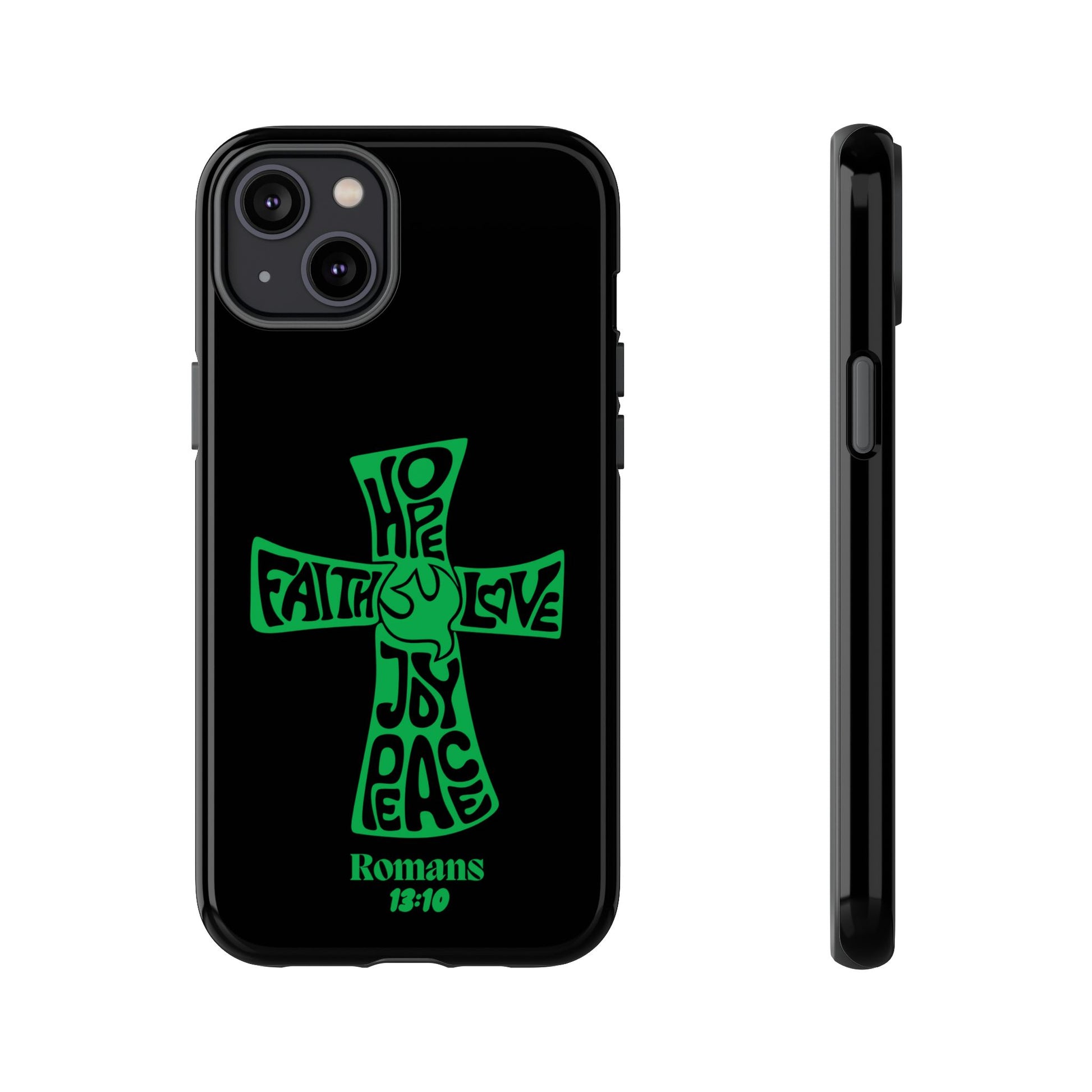 ⭐ Green Cross Design Phone Case – Faith & Renewal