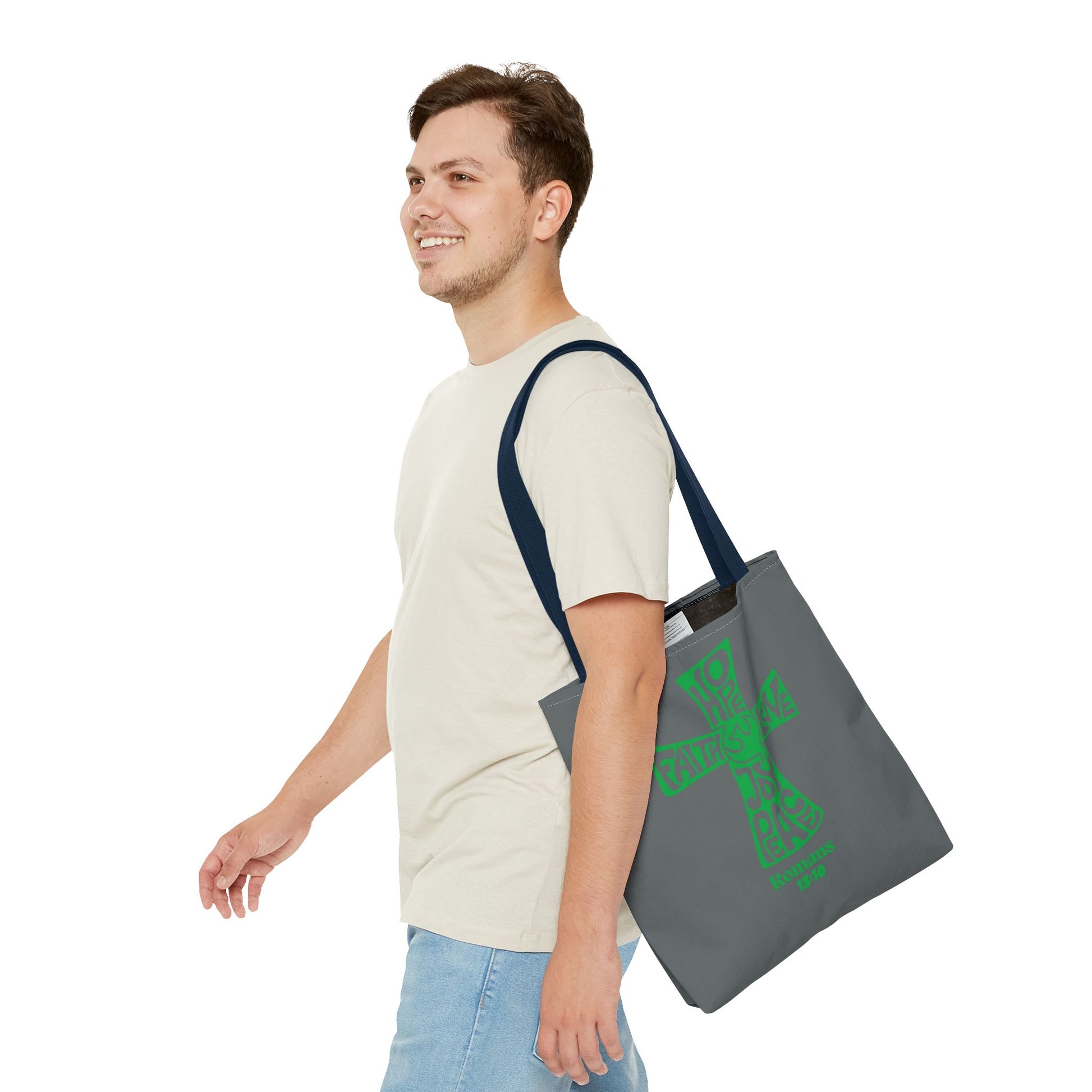 Faith-Inspired Tote Bag, Motivational Cross Design, Spiritual Gift, Everyday Use, Eco-Friendly Fashion, Religious Accessories