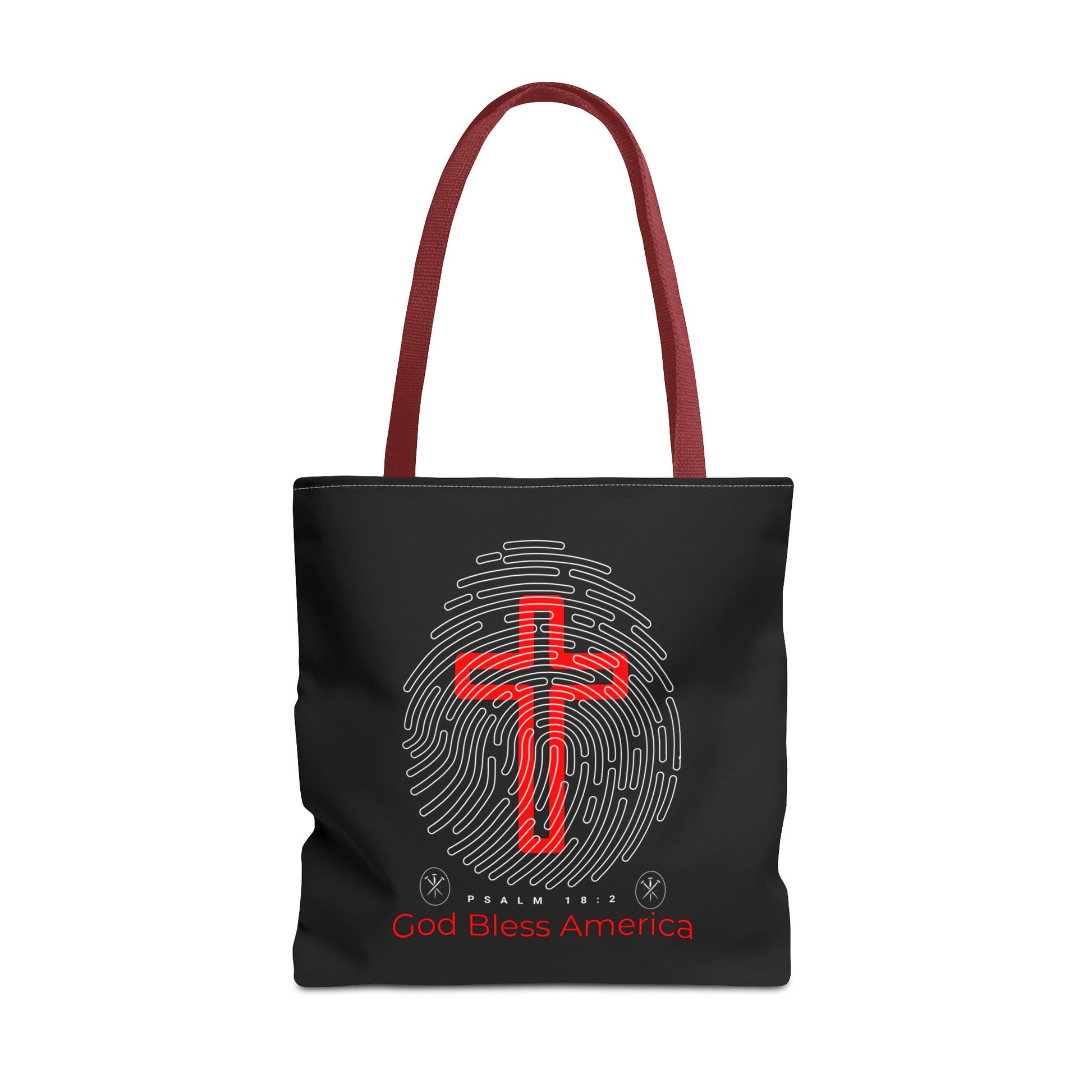 Faith-Inspired Tote Bag, Cross Design, God Bless America, Christian Gift, Spiritual Tote, Everyday Use, Religious Shopper