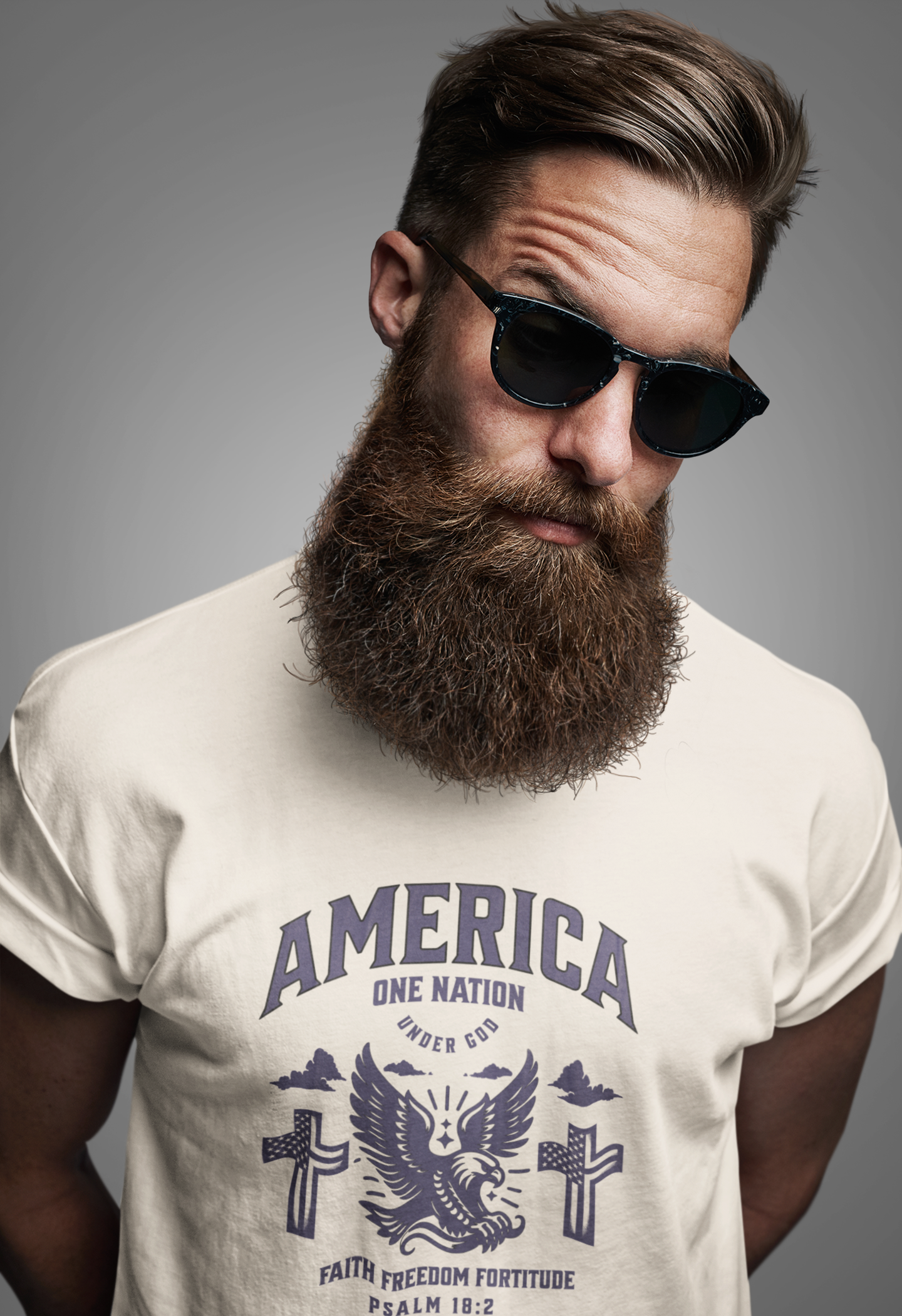 America One Nation Under God T-Shirt – Psalm 18:2 Faith, Freedom & Fortitude