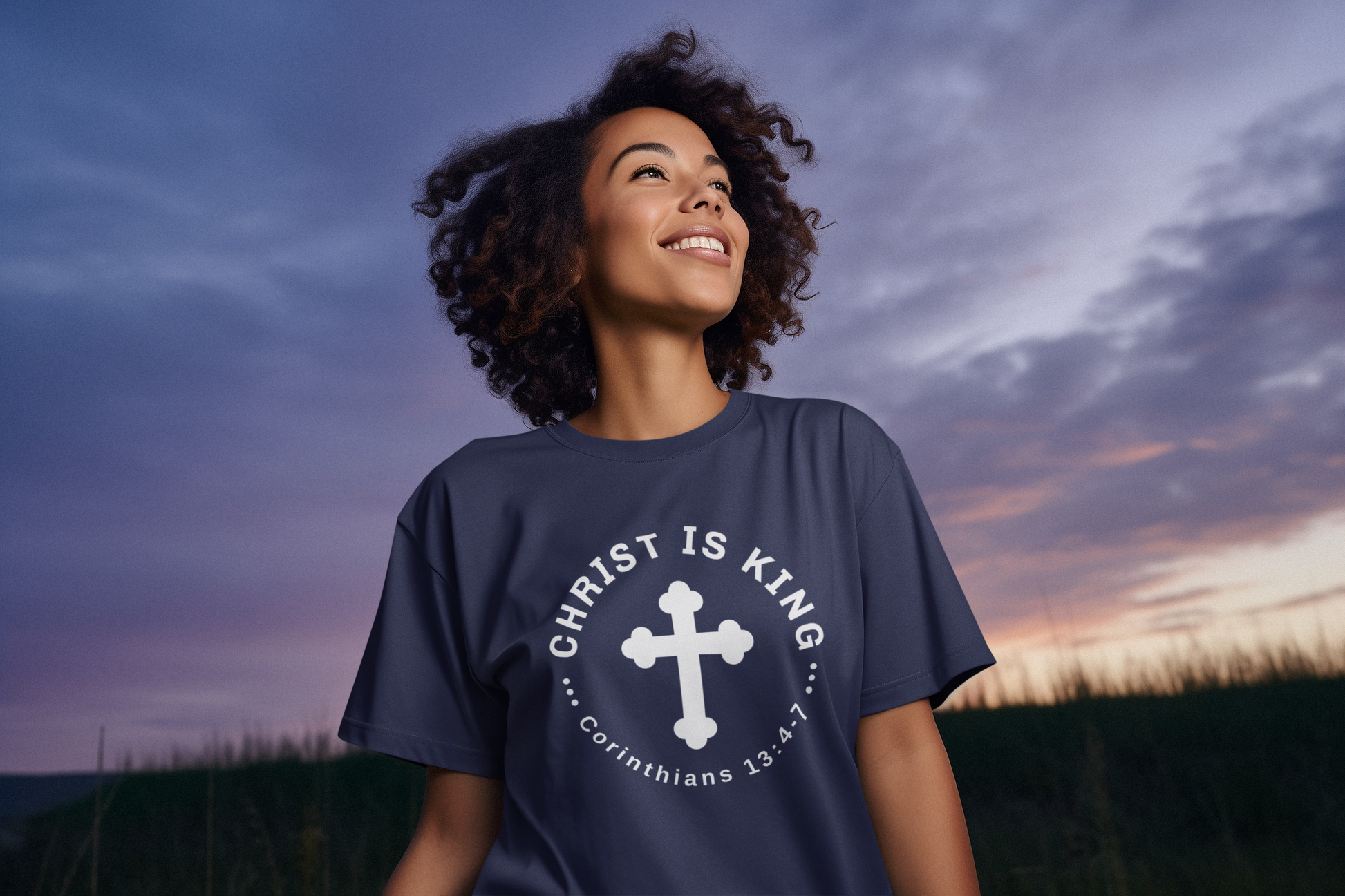 ⭐ Women’s “Christ Is King” Relaxed T-Shirt - Corinthians 13:4-7 Faith Tee- Women's