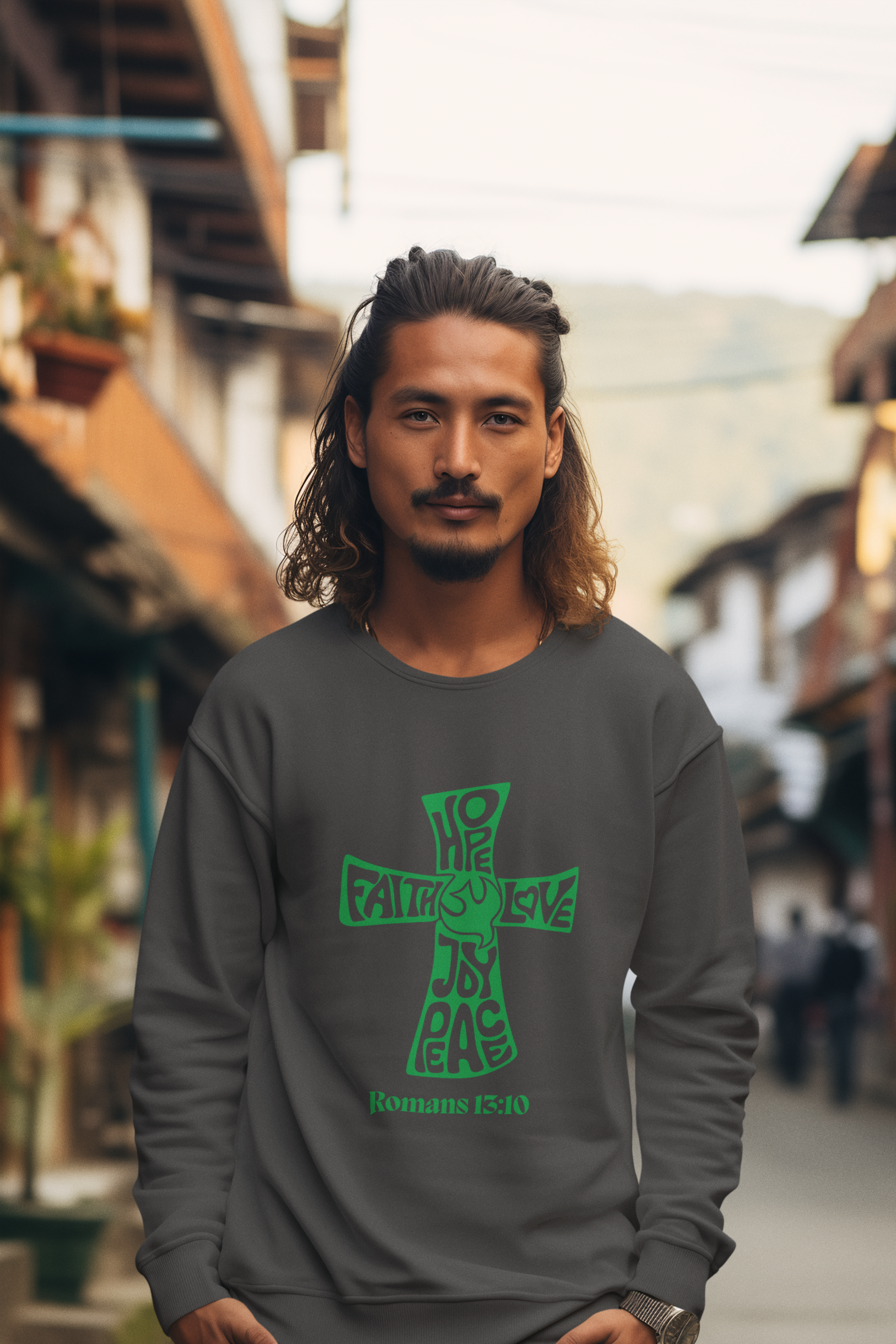 ✝️ Romans 13:10 “Love is the Fulfillment of the Law” Sweatshirt – Faith-Inspired Comfort