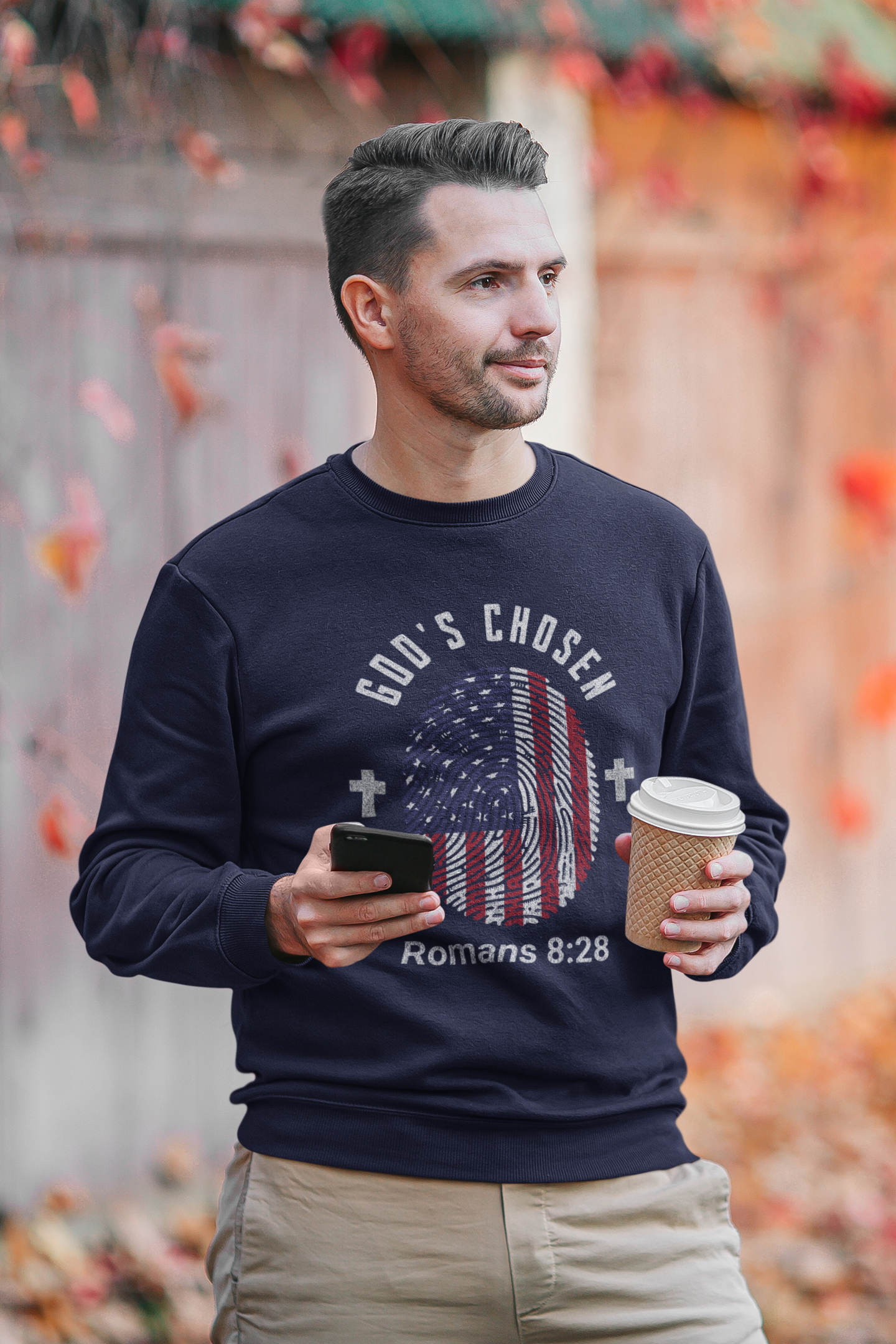 ⭐ God’s Chosen Romans 8:28 Sweatshirt – Faith & Identity Statement