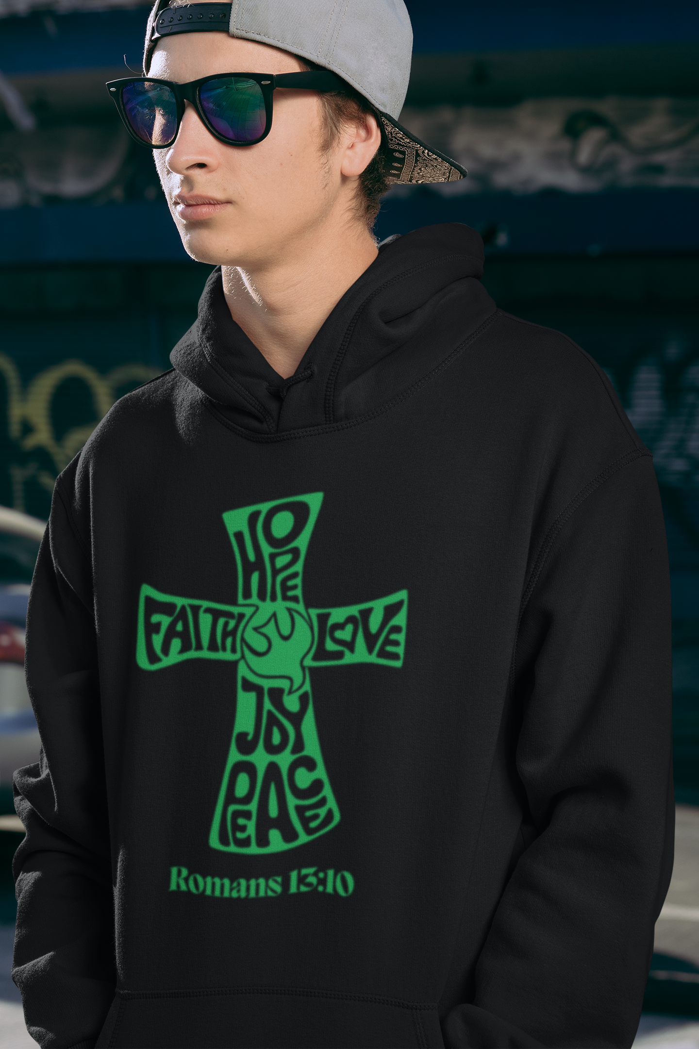 ✝ Romans 15:10 Cross Design – Unisex Hoodie