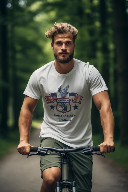 America T-Shirt – Home to God’s Soldiers Patriotic Christian Apparel