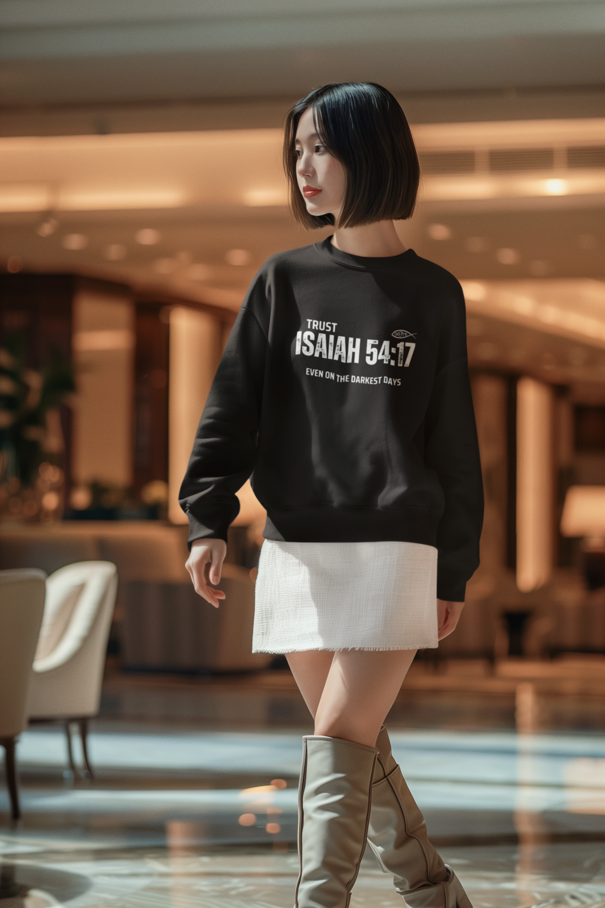 ✝️ Isaiah 54:17 “Trust Even on the Darkest Days” Sweatshirt – Faith-Inspired Comfort