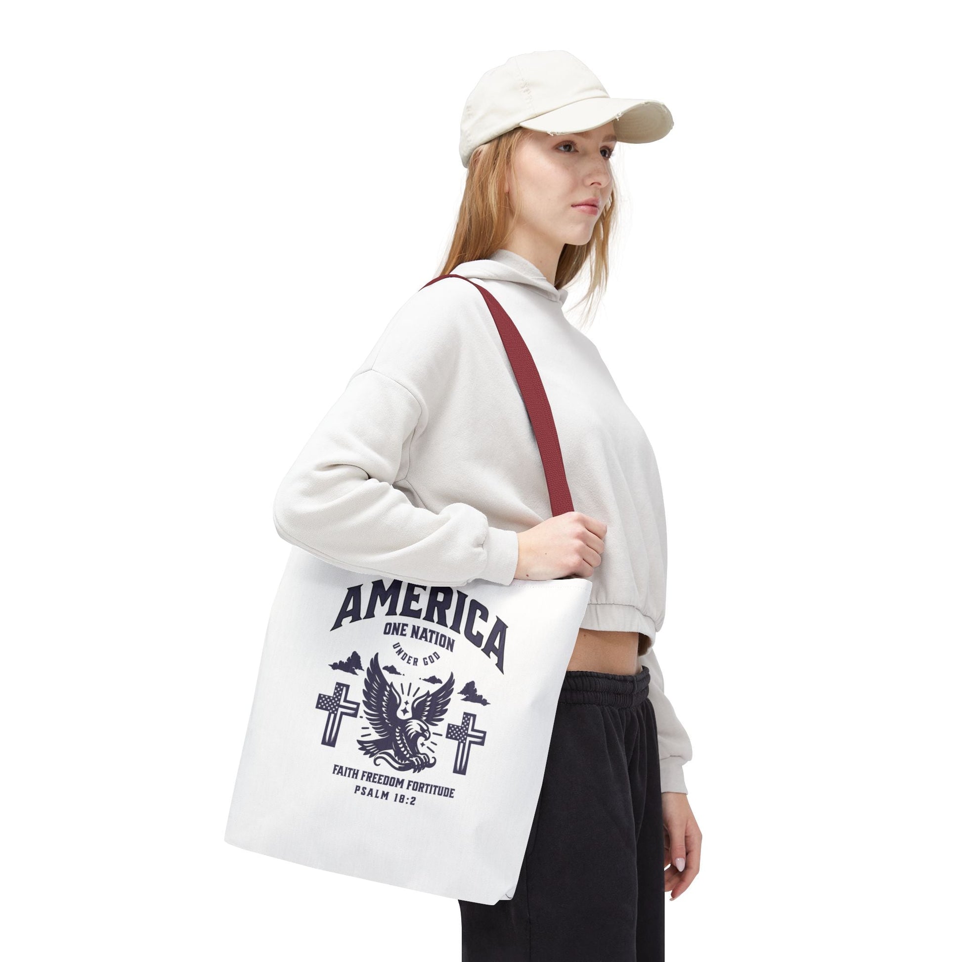 ⭐ America Faith Tote Bag – Bold Patriotic & Faith Statement | Bags – GodSpeed Threads