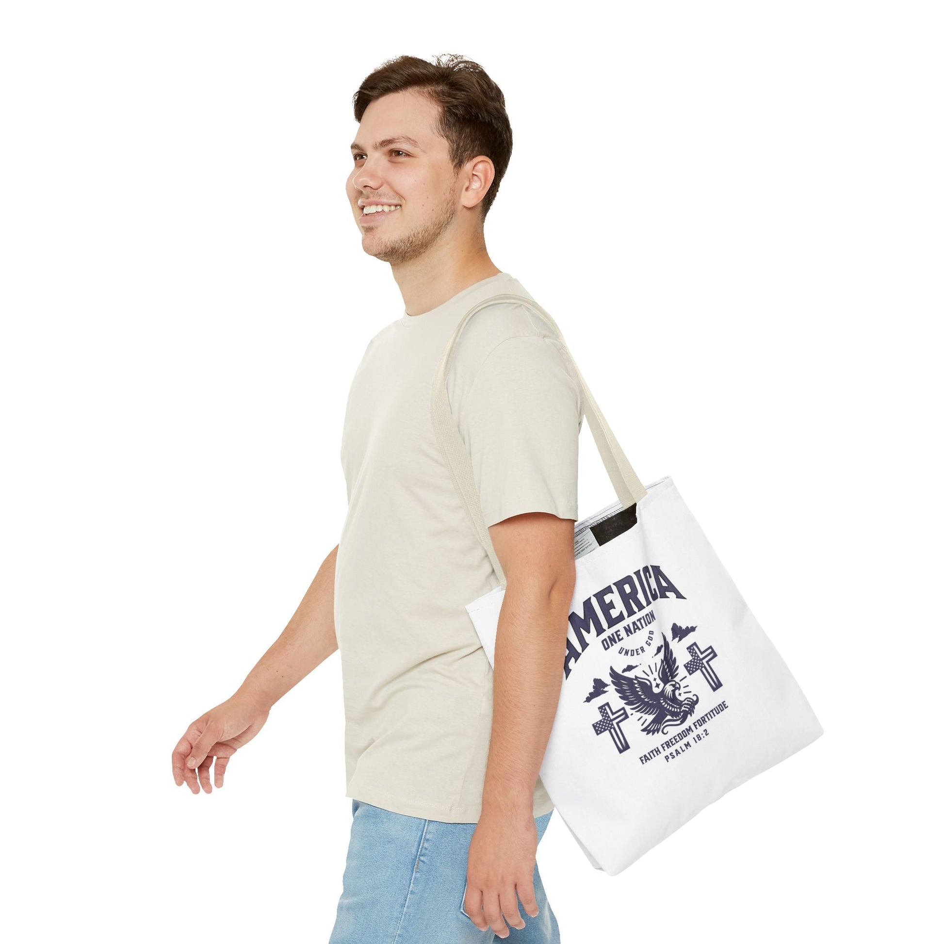 ⭐ America Faith Tote Bag – Bold Patriotic & Faith Statement | Bags – GodSpeed Threads