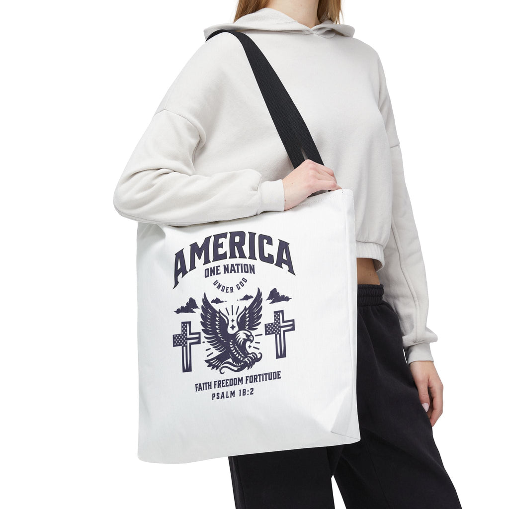 ⭐ America Faith Tote Bag – Bold Patriotic & Faith Statement | Bags – GodSpeed Threads