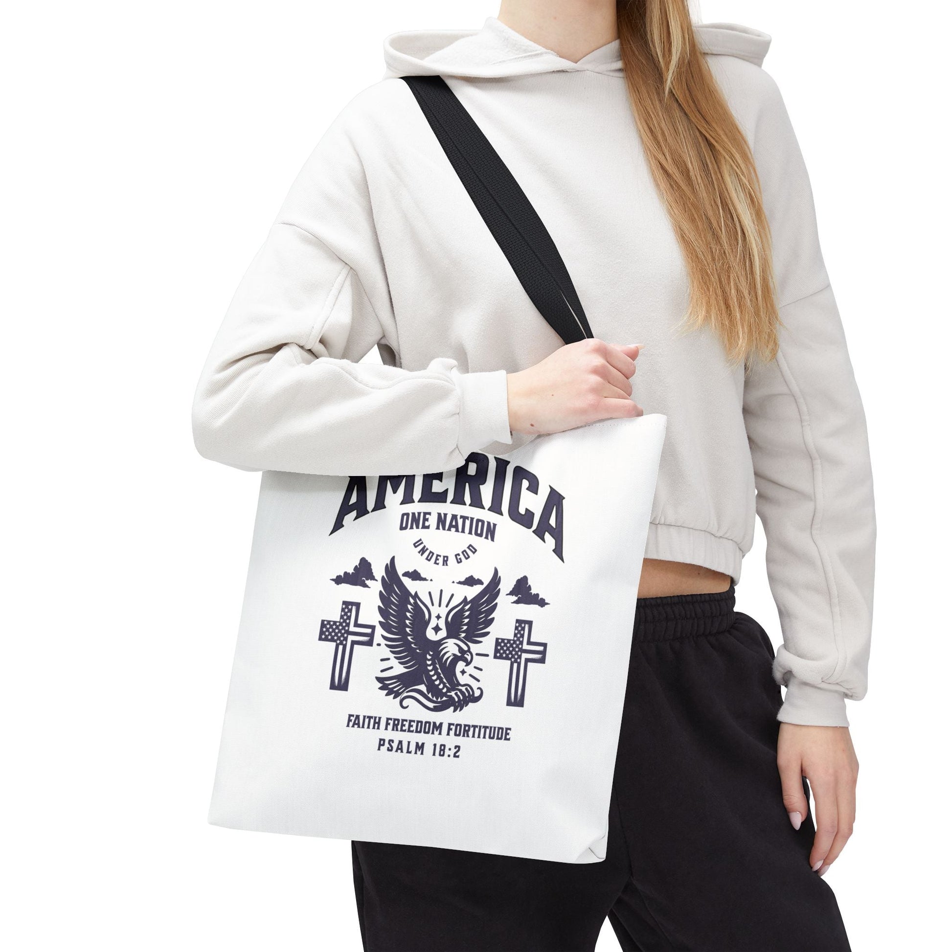 ⭐ America Faith Tote Bag – Bold Patriotic & Faith Statement | Bags – GodSpeed Threads
