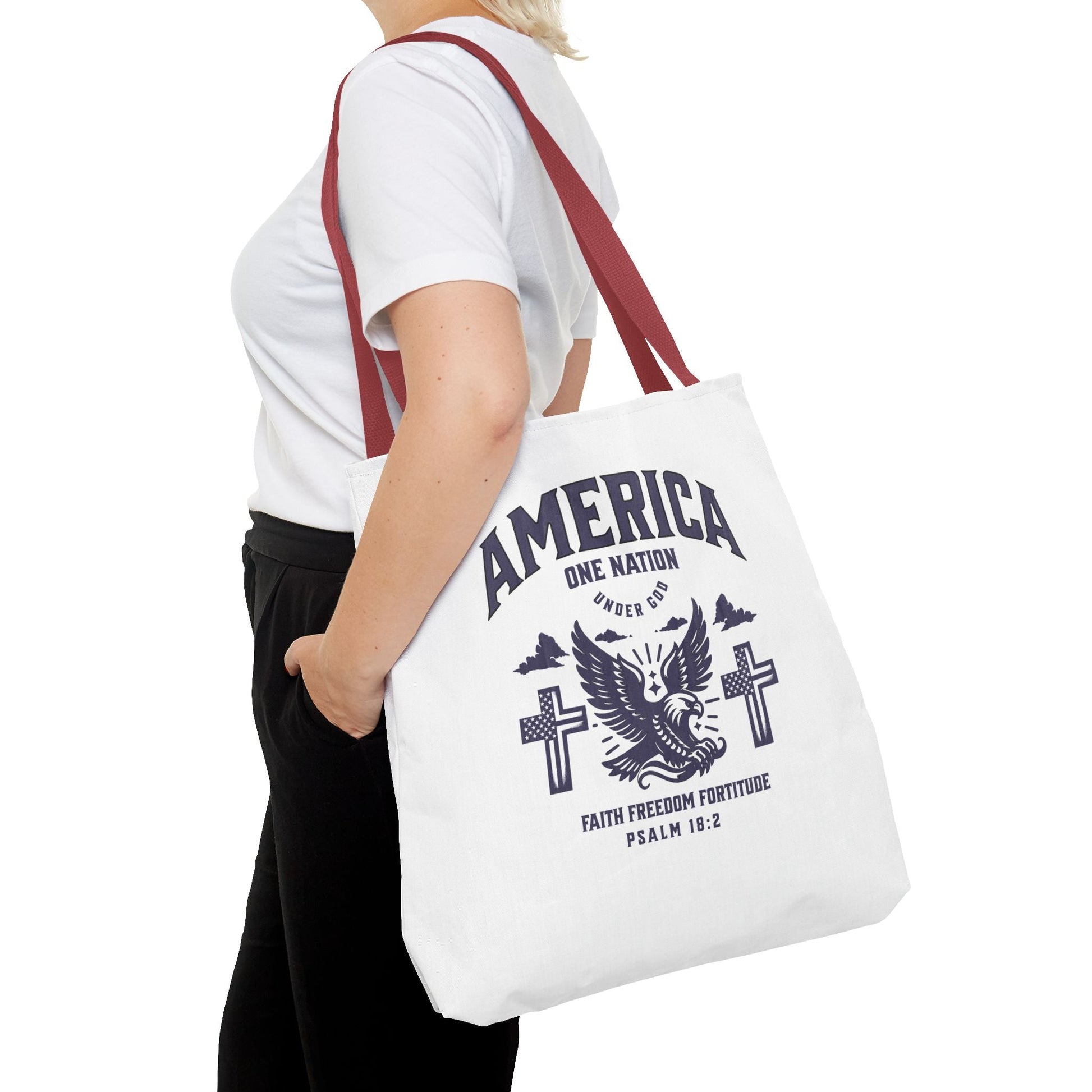⭐ America Faith Tote Bag – Bold Patriotic & Faith Statement | Bags – GodSpeed Threads