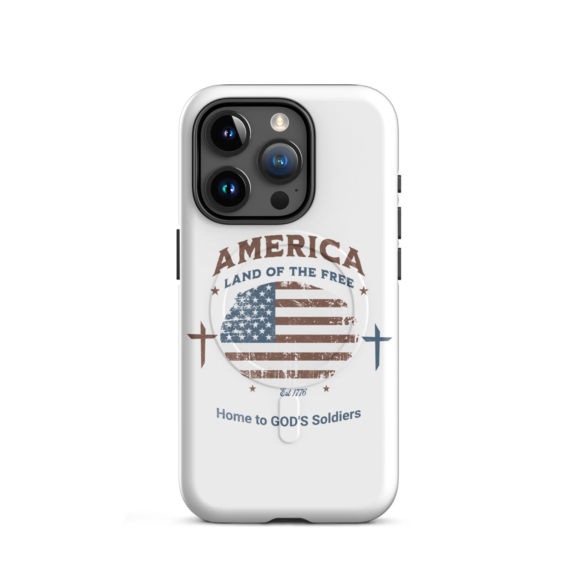 America – Land of the Free – Home to God’s Soldiers – MagSafe® Tough Case for iPhone | Phone Case – GodSpeed Threads