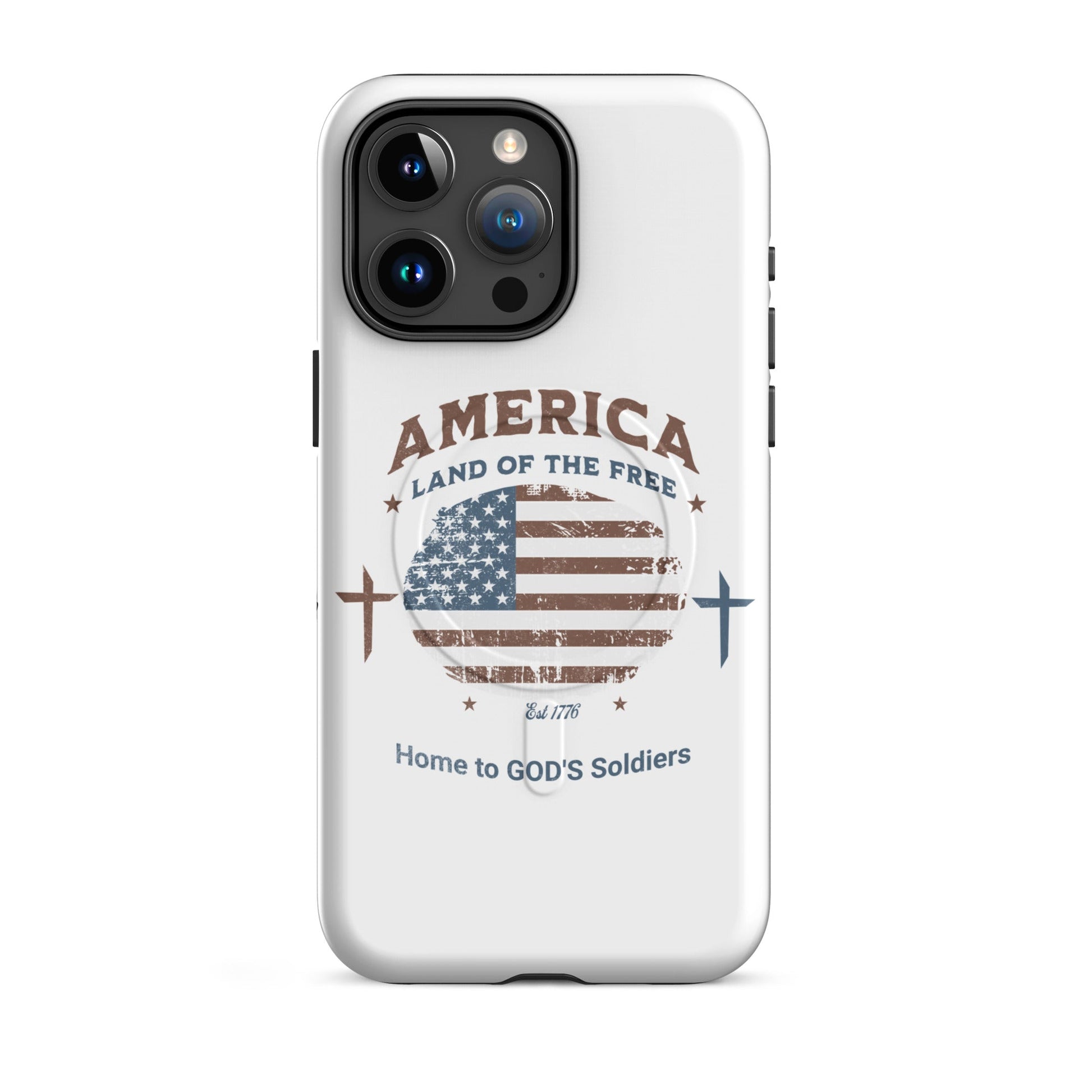America – Land of the Free – Home to God’s Soldiers – MagSafe® Tough Case for iPhone | Phone Case – GodSpeed Threads