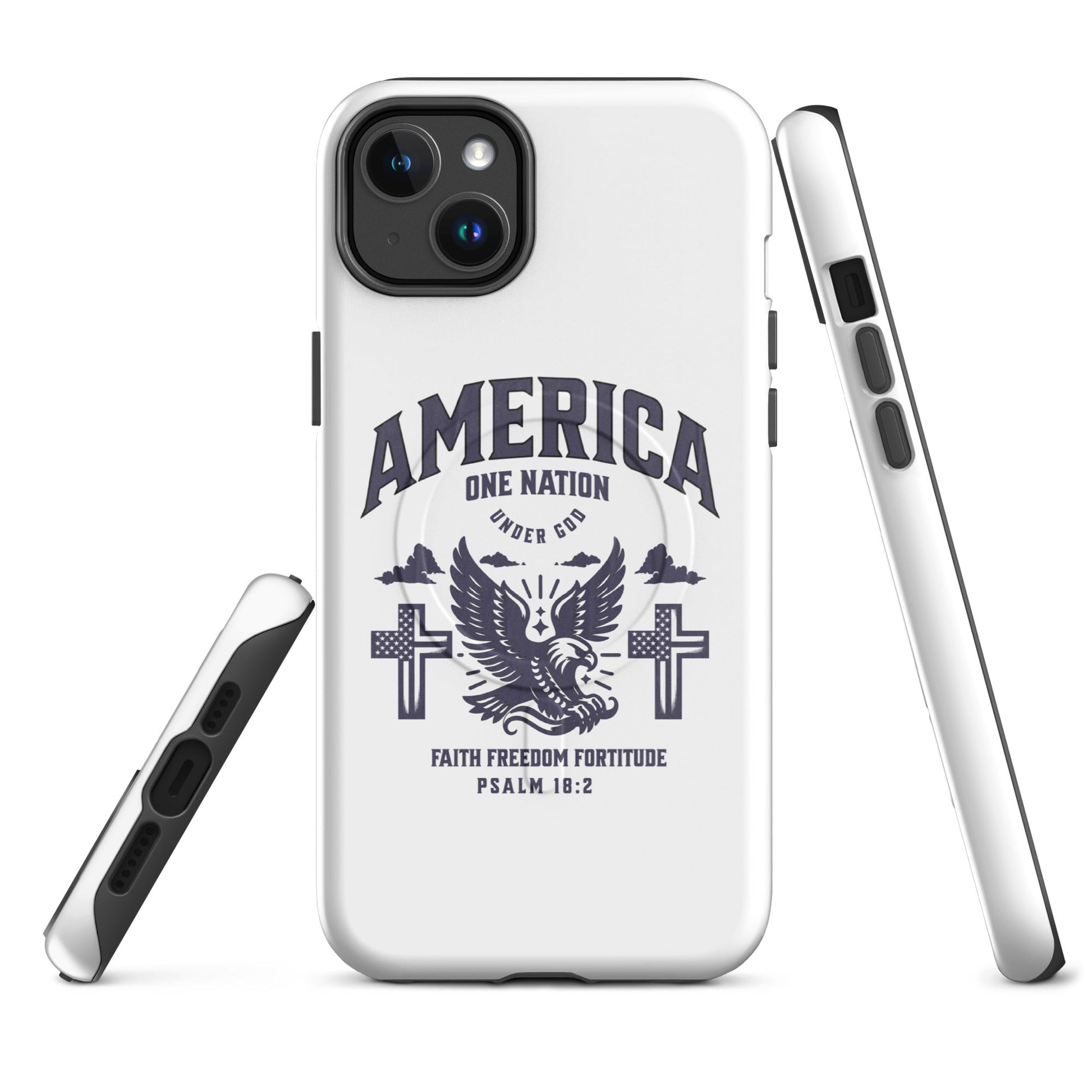 America One Nation – Psalm 18:2 MagSafe® Tough Case for iPhone | Phone Case – GodSpeed Threads