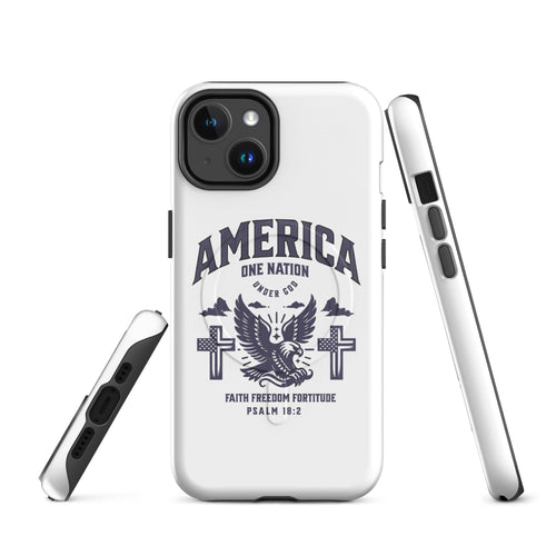 America One Nation – Psalm 18:2 MagSafe® Tough Case for iPhone | Phone Case – GodSpeed Threads