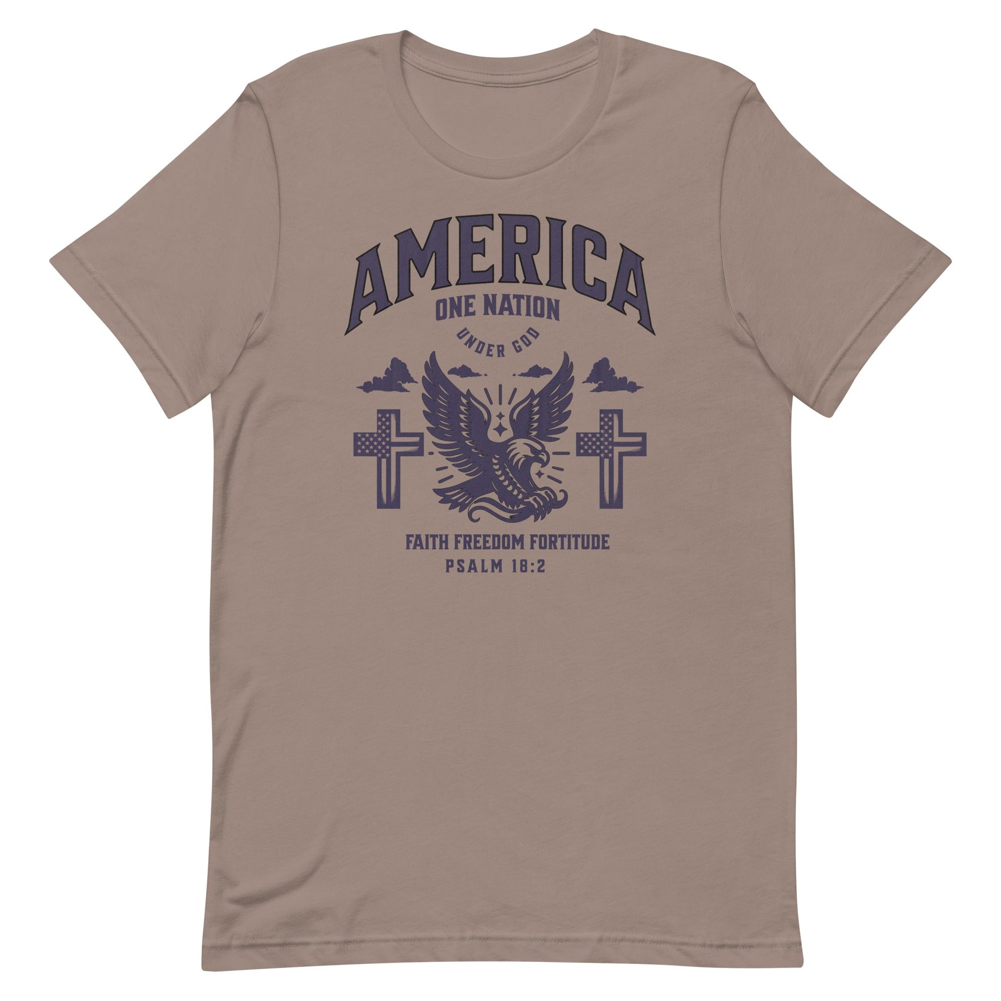 America One Nation Under God T-Shirt – Psalm 18:2 Faith, Freedom & Fortitude | T-Shirt – GodSpeed Threads