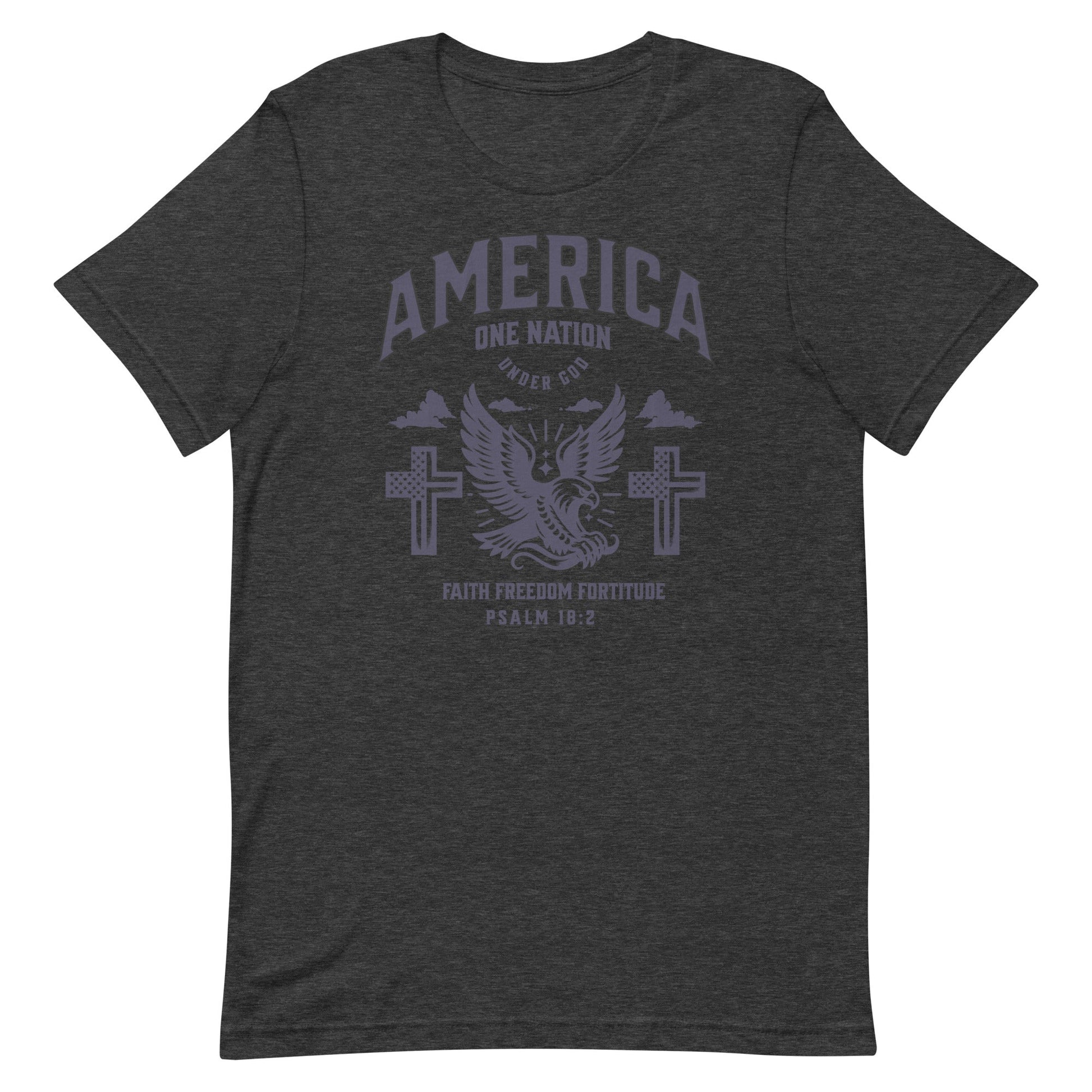 America One Nation Under God T-Shirt – Psalm 18:2 Faith, Freedom & Fortitude | T-Shirt – GodSpeed Threads