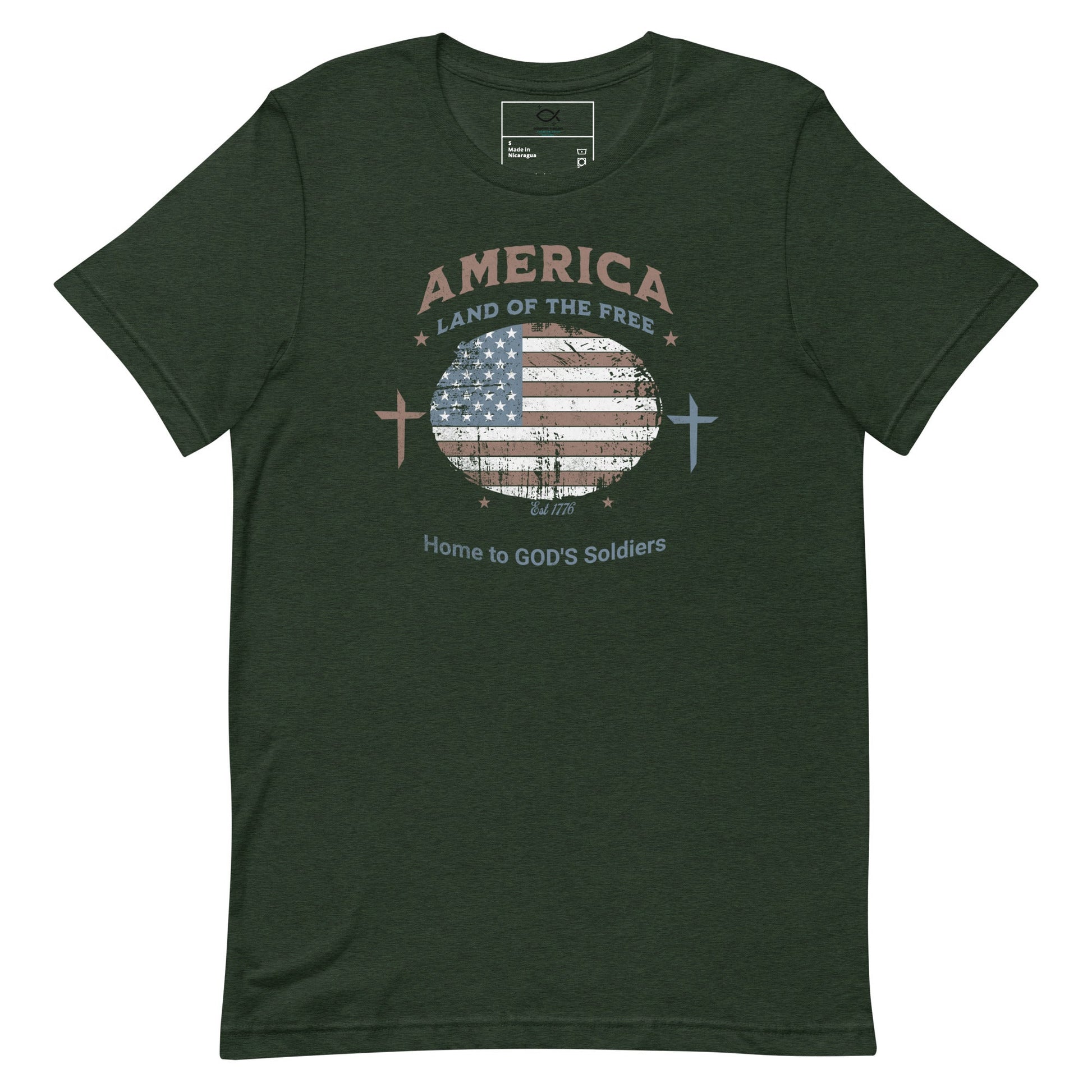 America T-Shirt – Land of the Free, Home to God’s Soldiers | T-Shirt – GodSpeed Threads