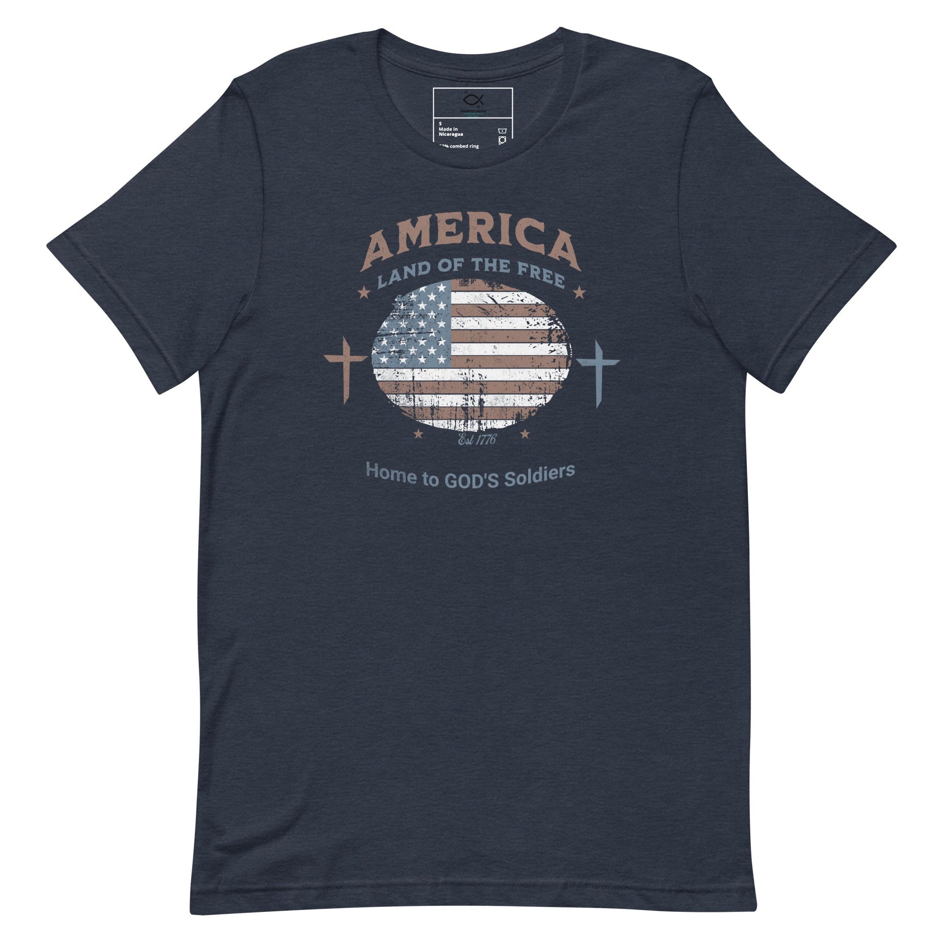 America T-Shirt – Land of the Free, Home to God’s Soldiers | T-Shirt – GodSpeed Threads