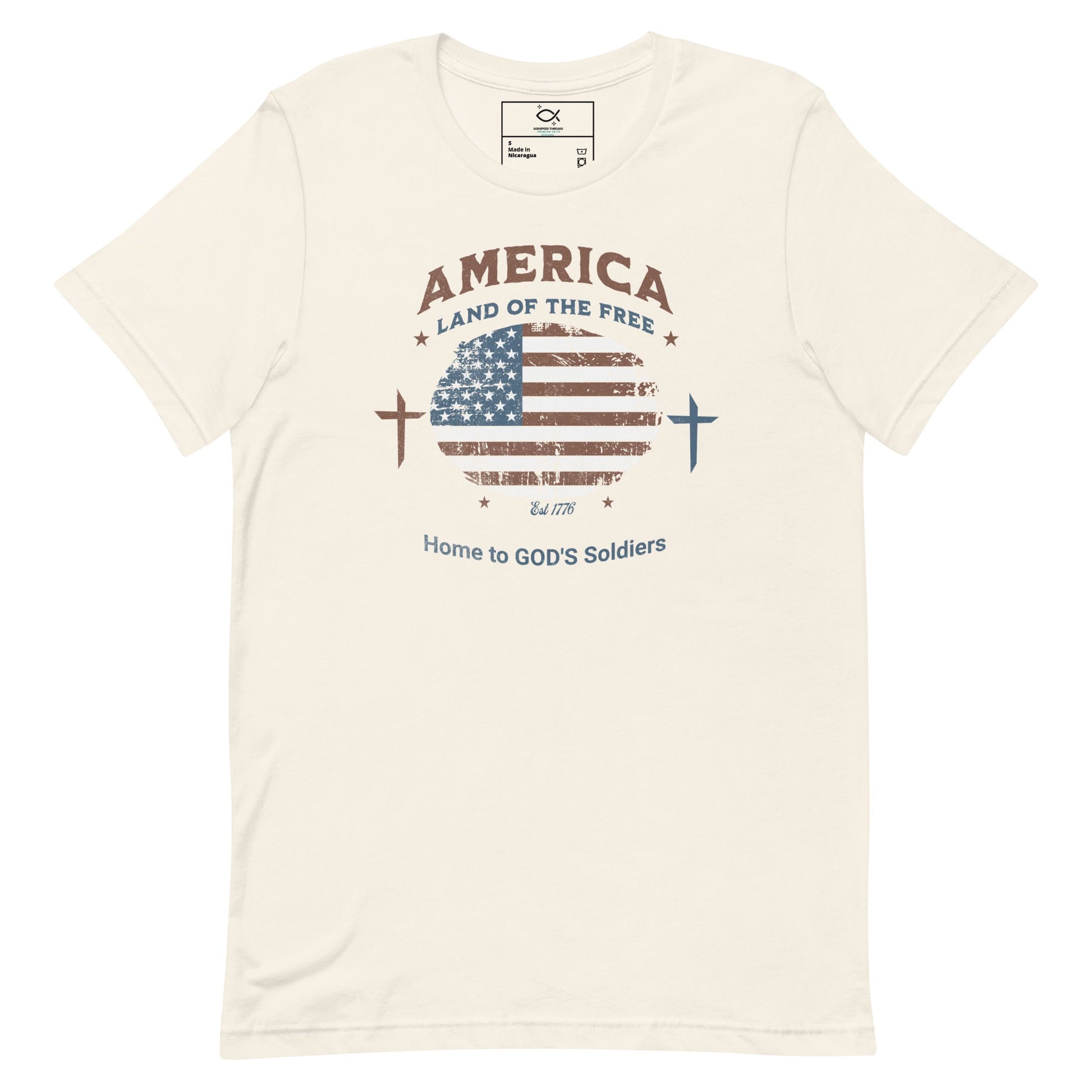 America T-Shirt – Land of the Free, Home to God’s Soldiers | T-Shirt – GodSpeed Threads