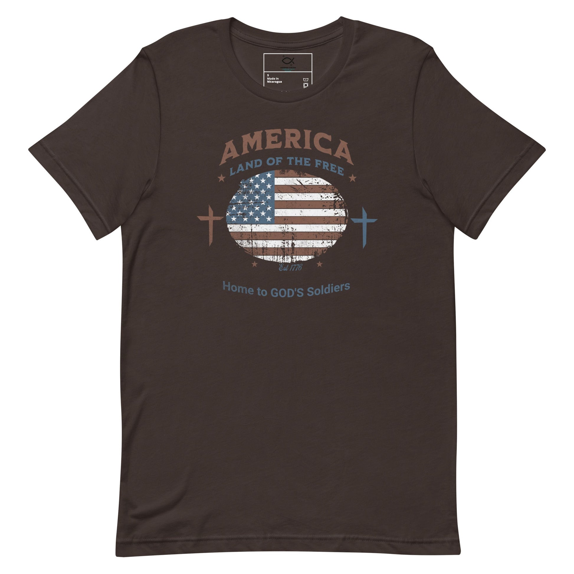America T-Shirt – Land of the Free, Home to God’s Soldiers | T-Shirt – GodSpeed Threads