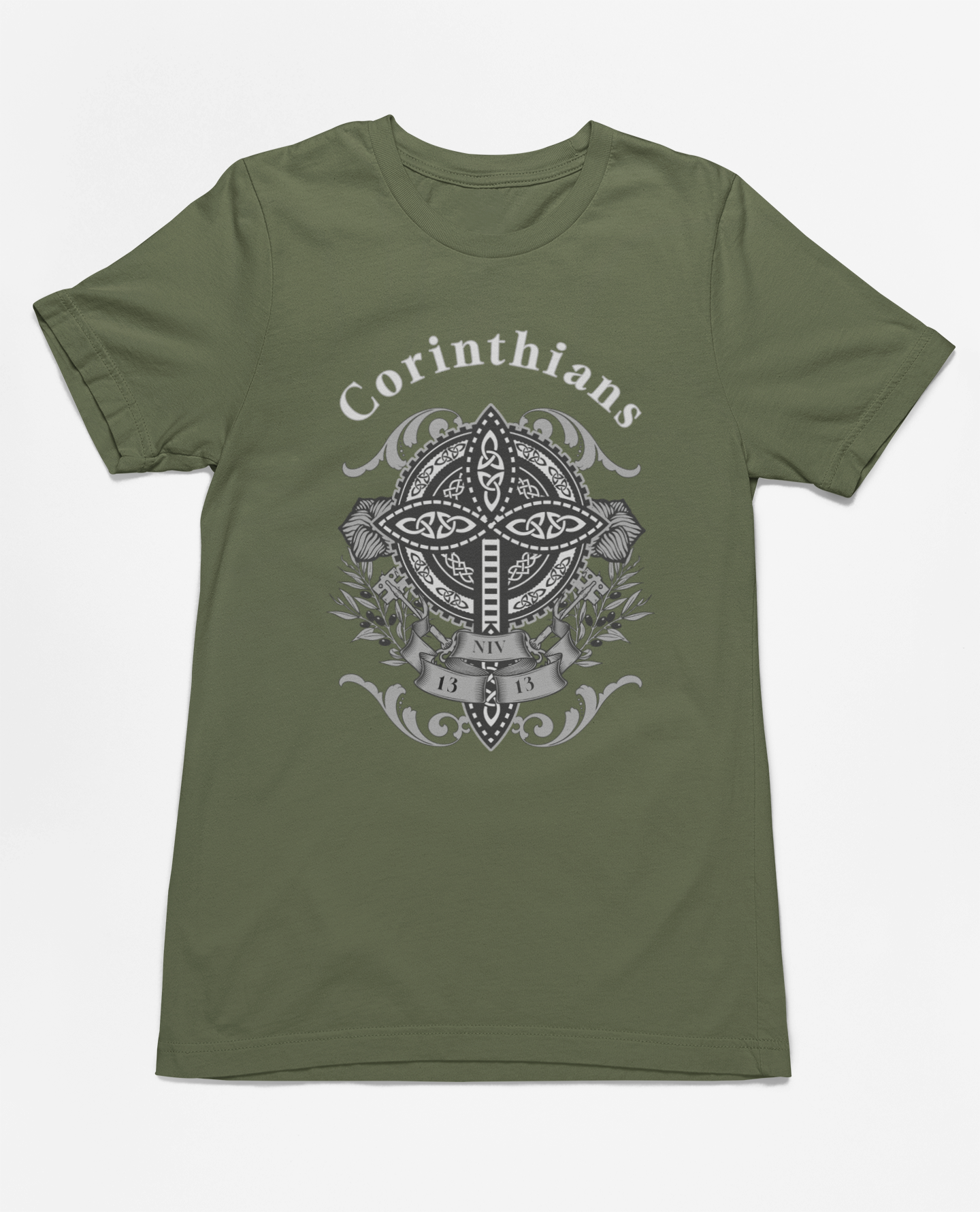 Christian Faith Corinthians 13:13 T-Shirt - Inspirational Celtic Cross Design