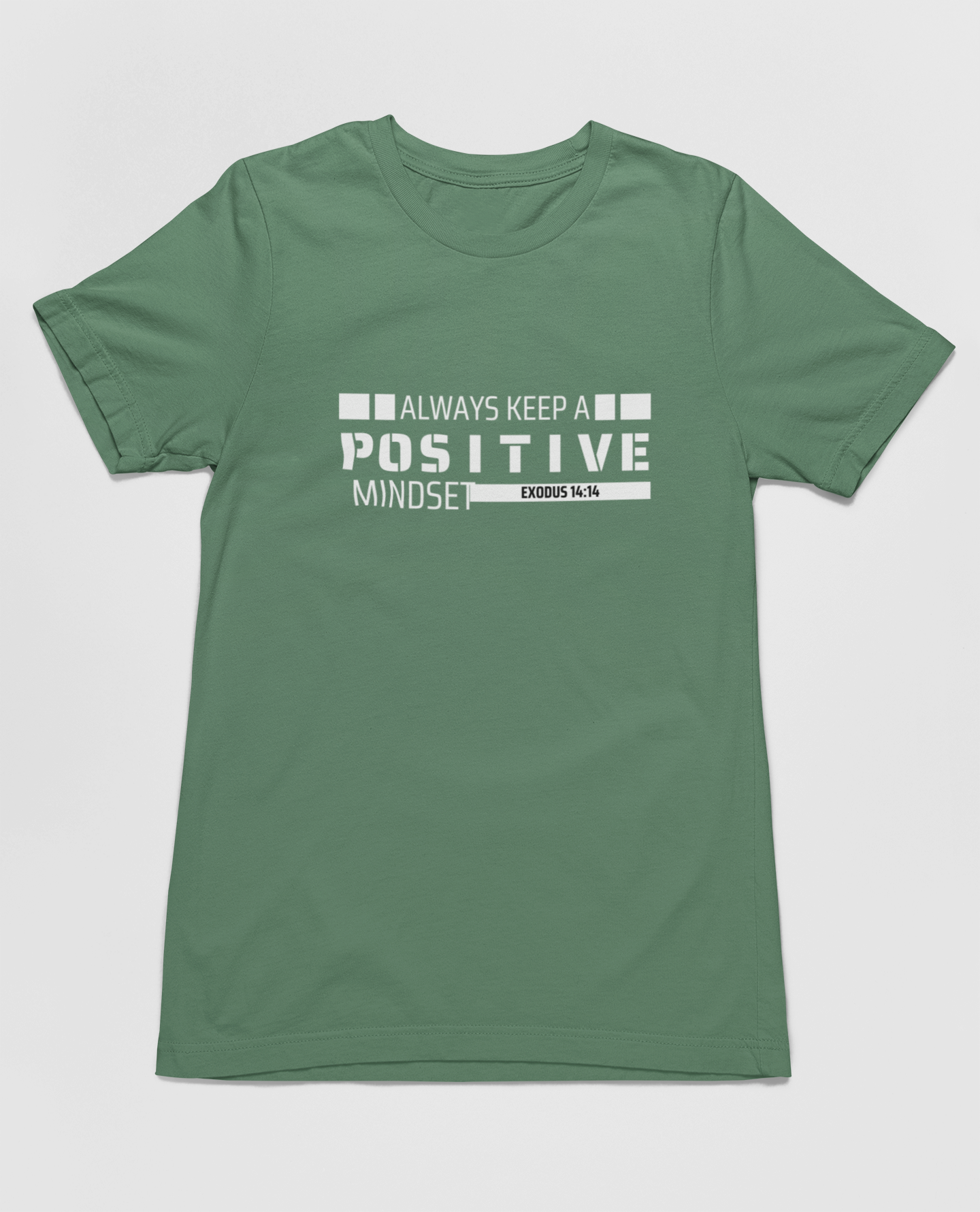 "Positive Mindset t-shirt with Exodus 14:14 scripture and modern design."
"Christian t-shirt featuring motivational message and bold typography."
"Faith-based t-shirt with Exodus 14:14 scripture for positivity and trust."
"Stylish Christian t-shirt promoting a positive mindset and faith."
"Inspirational t-shirt featuring Exodus scripture design."