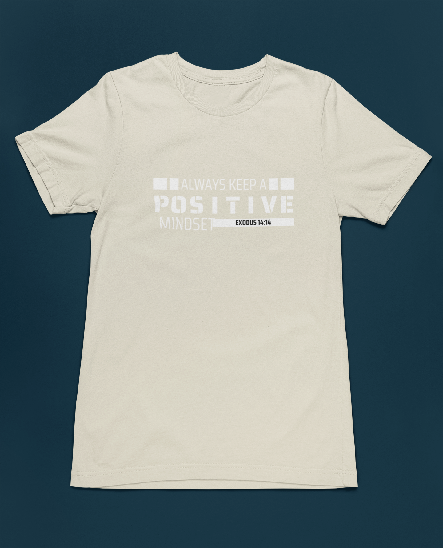 "Positive Mindset t-shirt with Exodus 14:14 scripture and modern design."
"Christian t-shirt featuring motivational message and bold typography."
"Faith-based t-shirt with Exodus 14:14 scripture for positivity and trust."
"Stylish Christian t-shirt promoting a positive mindset and faith."
"Inspirational t-shirt featuring Exodus scripture design."