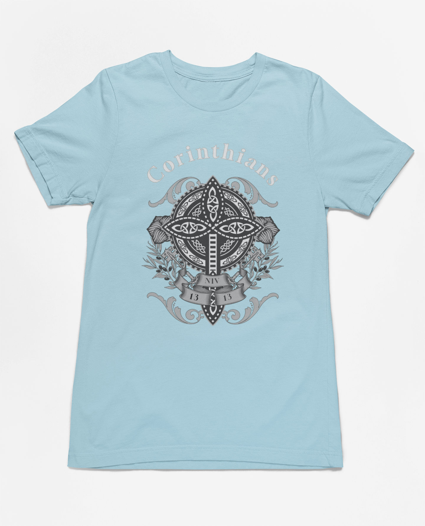 Christian Faith Corinthians 13:13 T-Shirt - Inspirational Celtic Cross Design