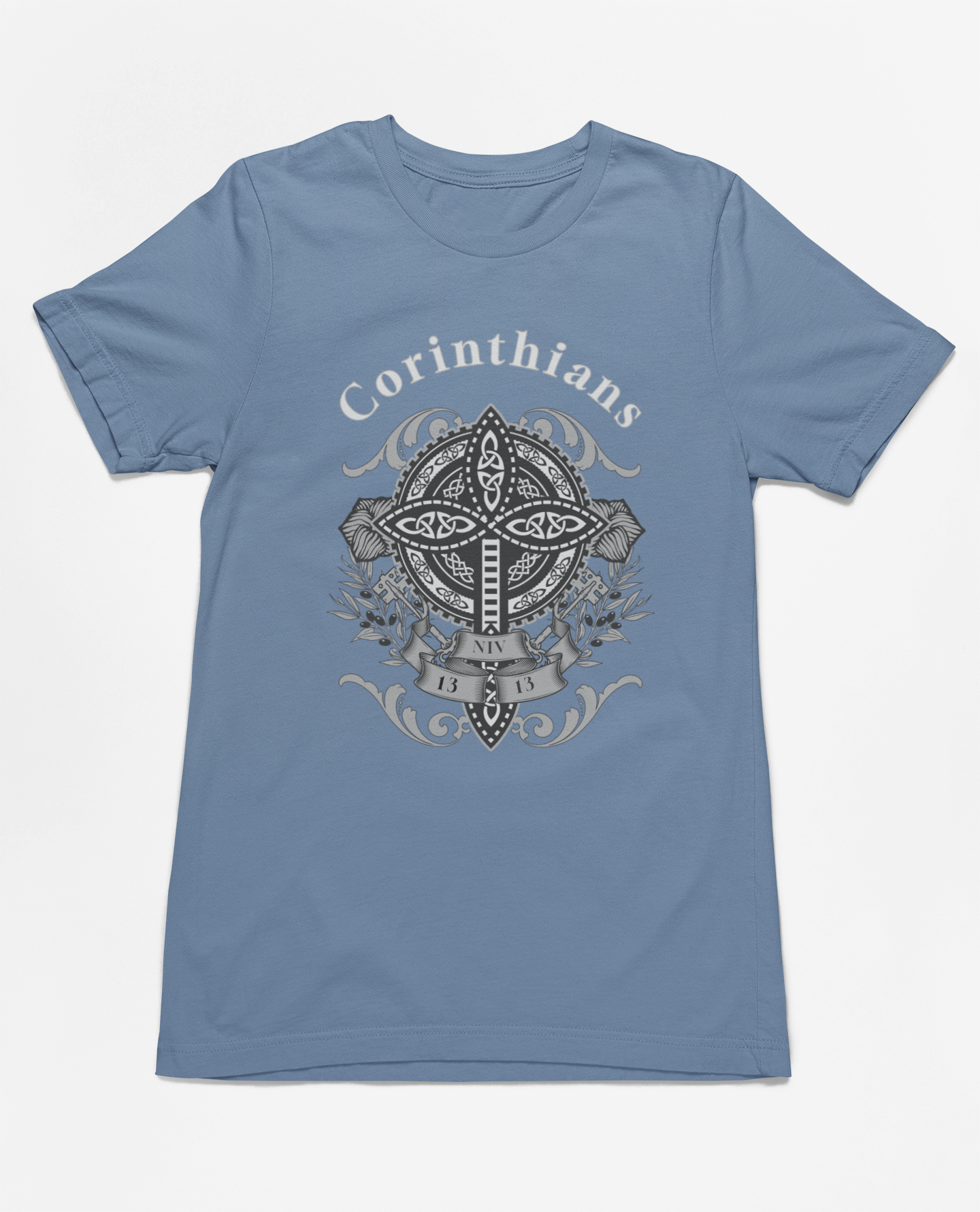 Christian Faith Corinthians 13:13 T-Shirt - Inspirational Celtic Cross Design