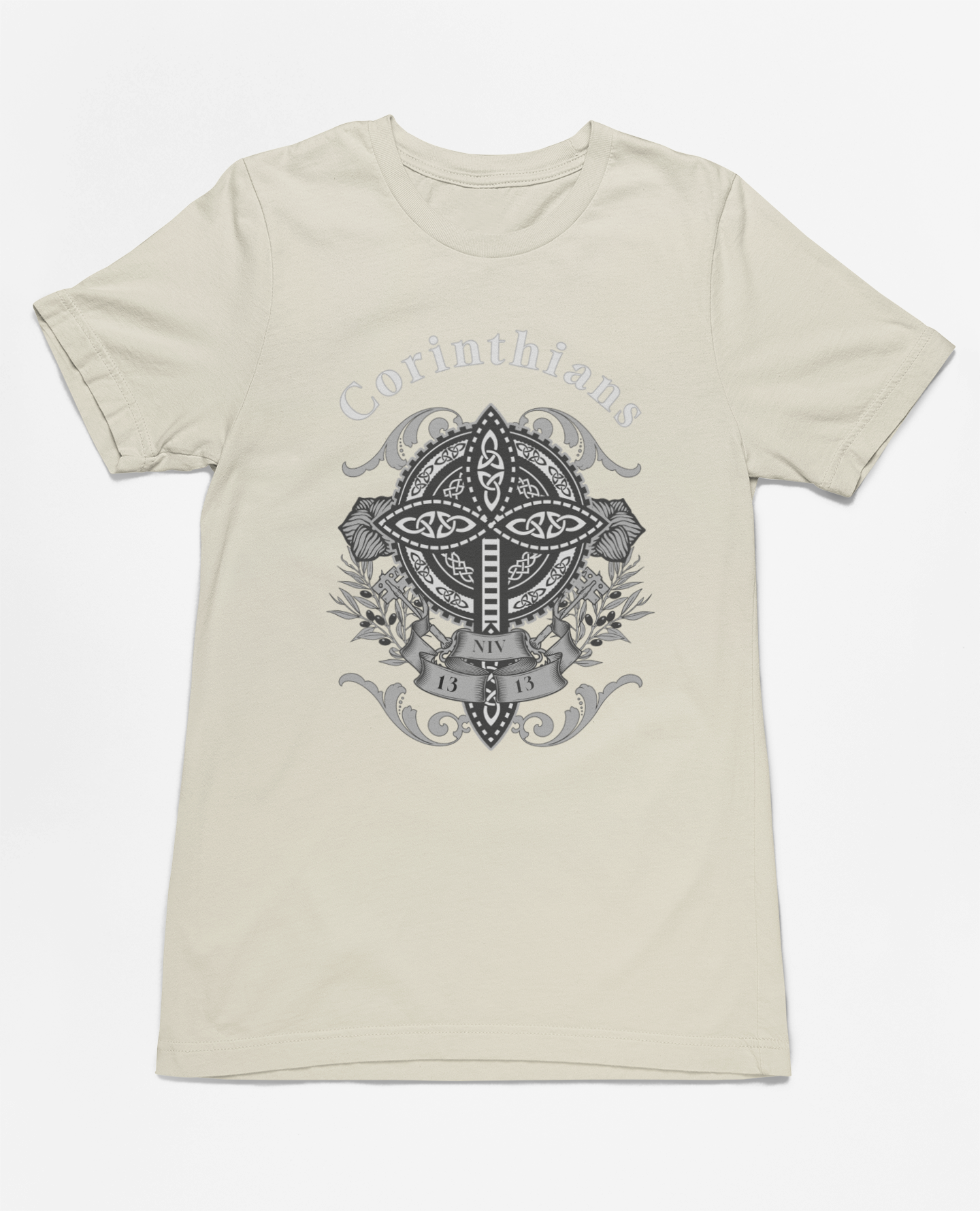 Christian Faith Corinthians 13:13 T-Shirt - Inspirational Celtic Cross Design