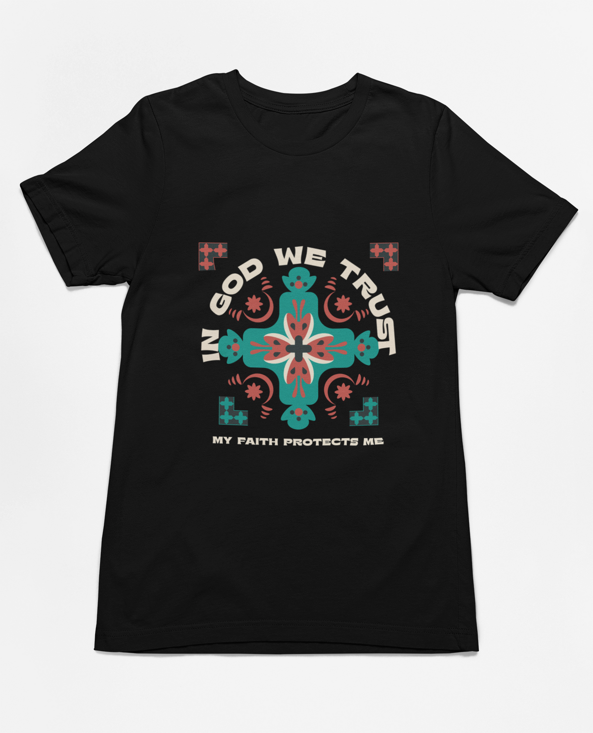 "In God We Trust T-Shirt, Christian apparel, faith-inspired design, Bible verse graphic tee, unisex fit, premium cotton shirt for believers, spiritual fashion statement, Christian gift idea."
