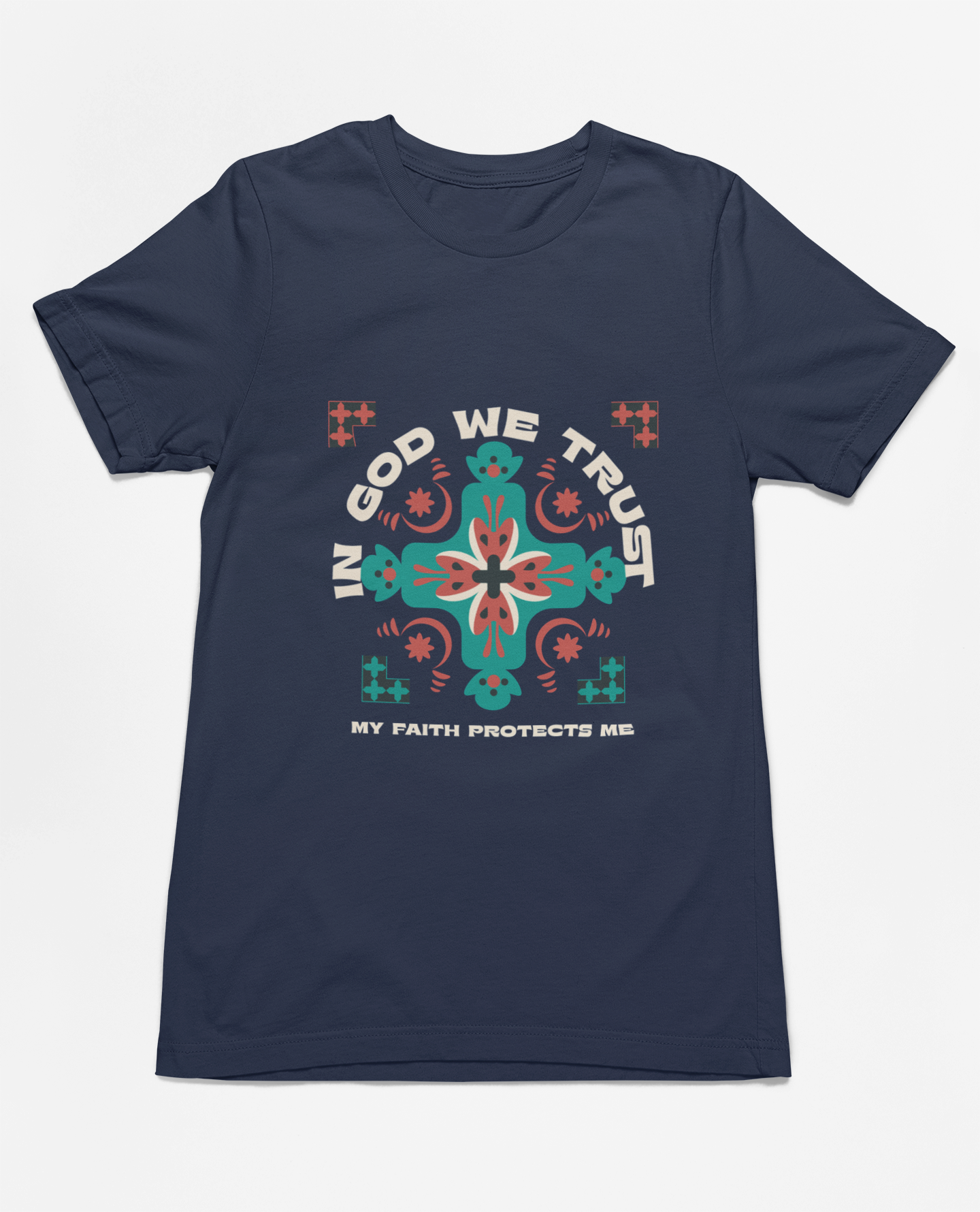 "In God We Trust T-Shirt, Christian apparel, faith-inspired design, Bible verse graphic tee, unisex fit, premium cotton shirt for believers, spiritual fashion statement, Christian gift idea."

