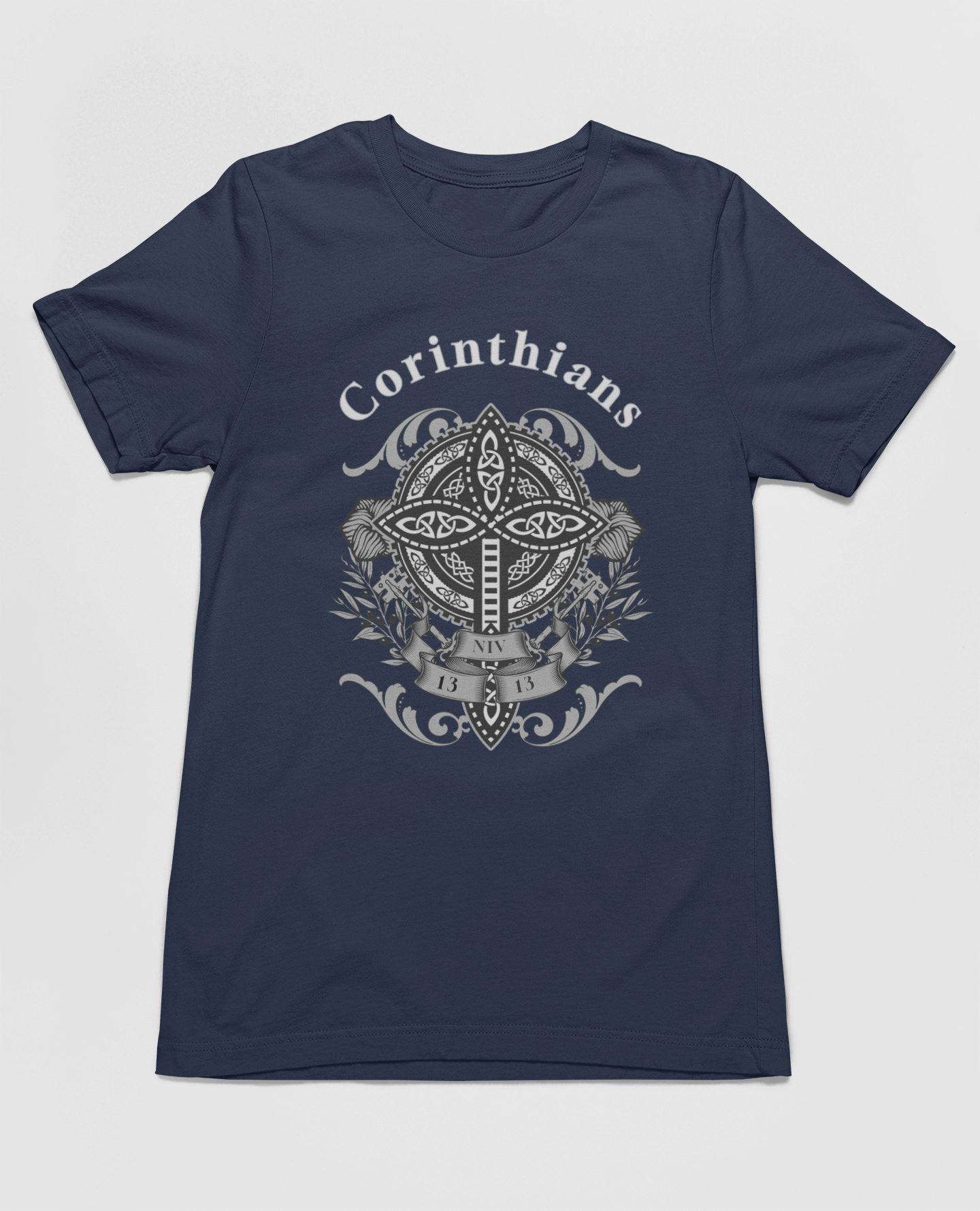 Christian Faith Corinthians 13:13 T-Shirt - Inspirational Celtic Cross Design