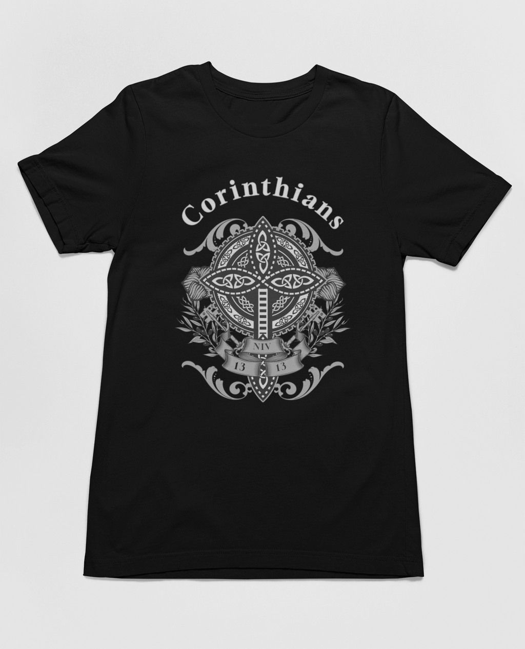 Christian Faith Corinthians 13:13 T-Shirt - Inspirational Celtic Cross Design