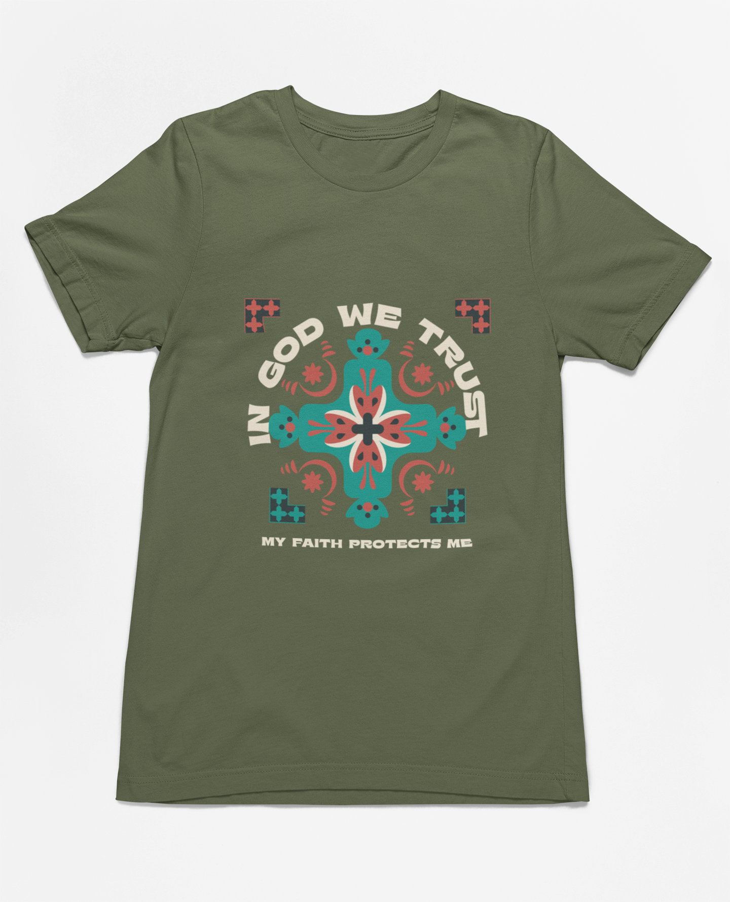 "In God We Trust T-Shirt, Christian apparel, faith-inspired design, Bible verse graphic tee, unisex fit, premium cotton shirt for believers, spiritual fashion statement, Christian gift idea."
