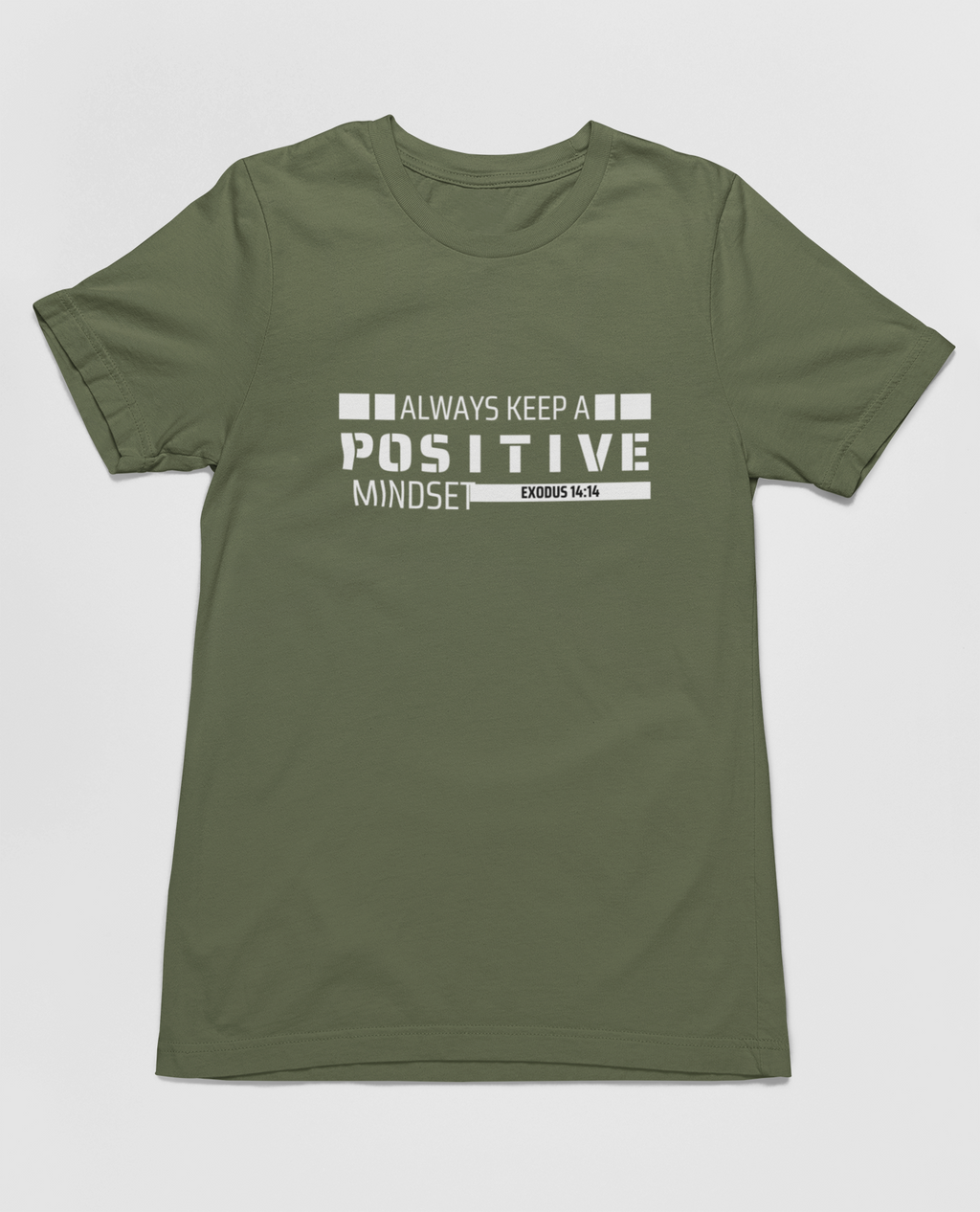 "Positive Mindset t-shirt with Exodus 14:14 scripture and modern design."
"Christian t-shirt featuring motivational message and bold typography."
"Faith-based t-shirt with Exodus 14:14 scripture for positivity and trust."
"Stylish Christian t-shirt promoting a positive mindset and faith."
"Inspirational t-shirt featuring Exodus scripture design."