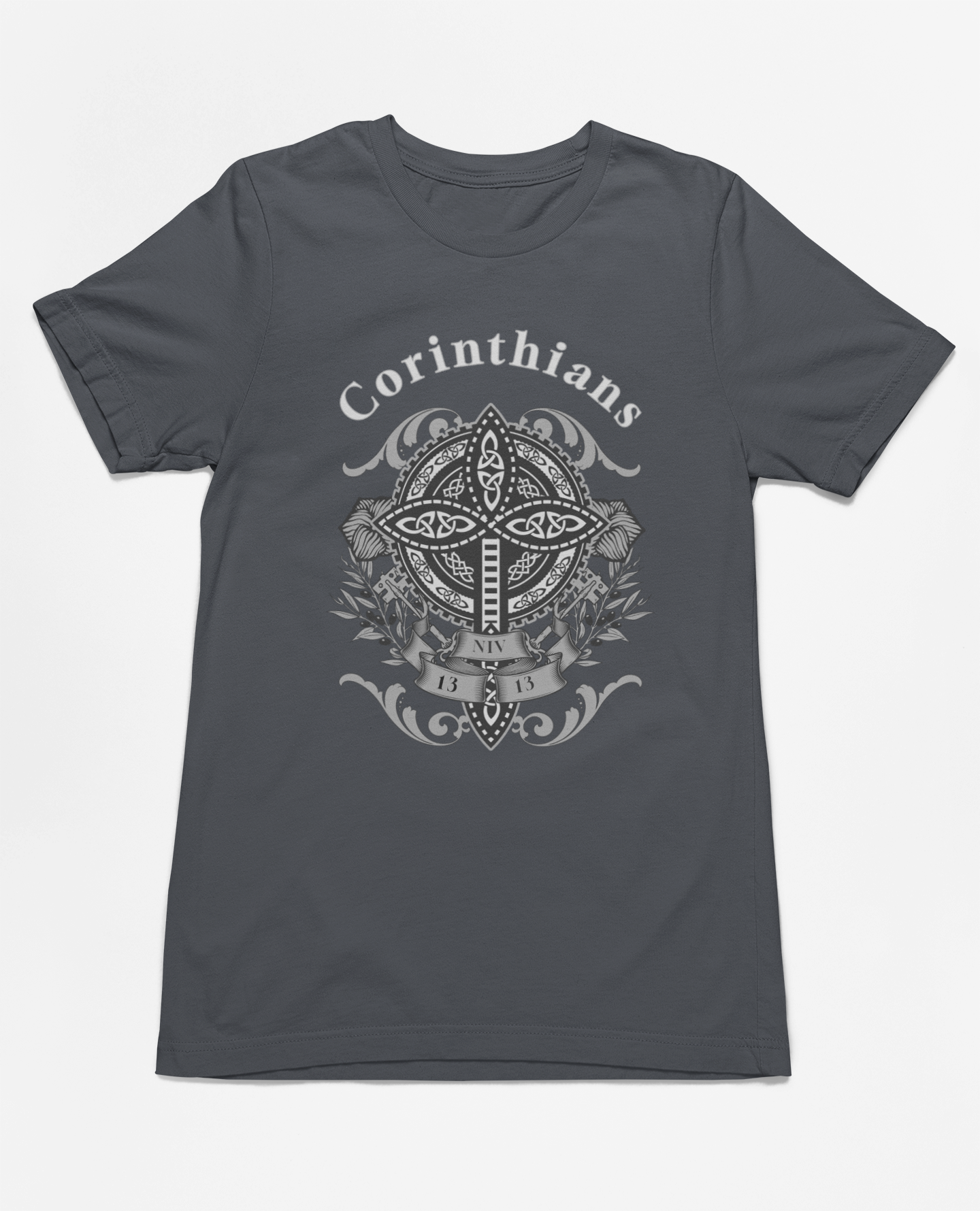 Christian Faith Corinthians 13:13 T-Shirt - Inspirational Celtic Cross Design