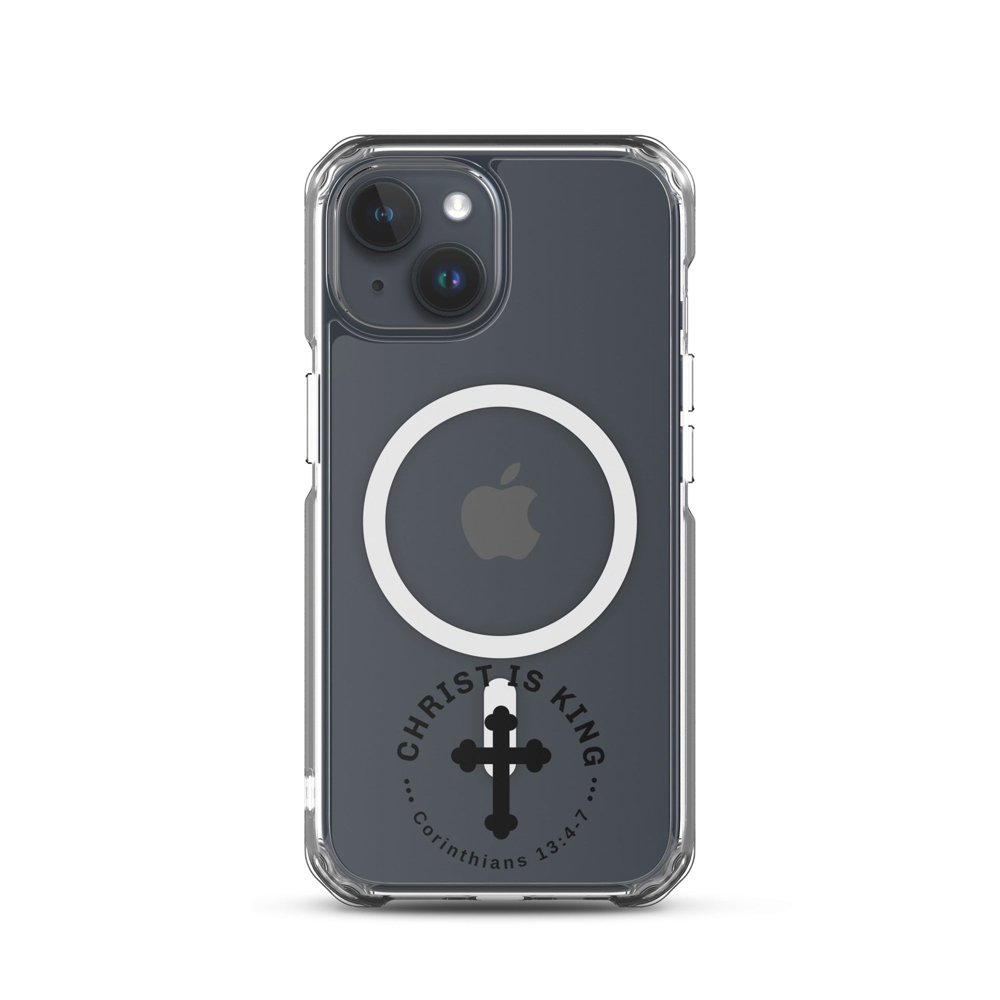 Christ Is King – Corinthians 13:4 - 7. MagSafe® clear case for iPhone® | Phone Case – GodSpeed Threads