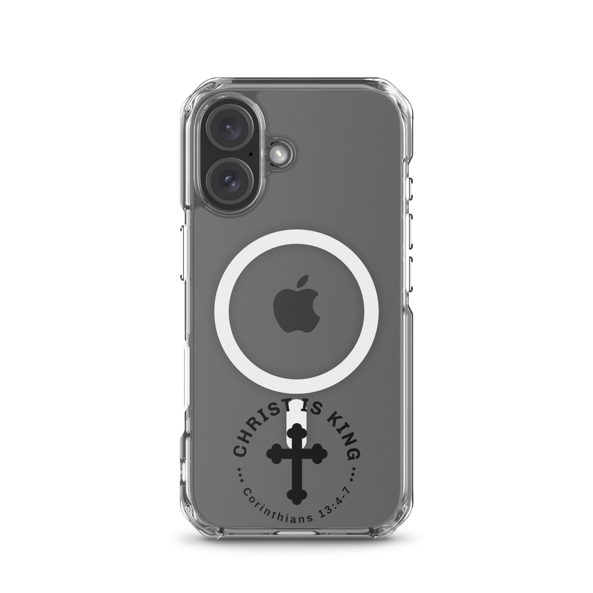 Christ Is King – Corinthians 13:4 - 7. MagSafe® clear case for iPhone® | Phone Case – GodSpeed Threads