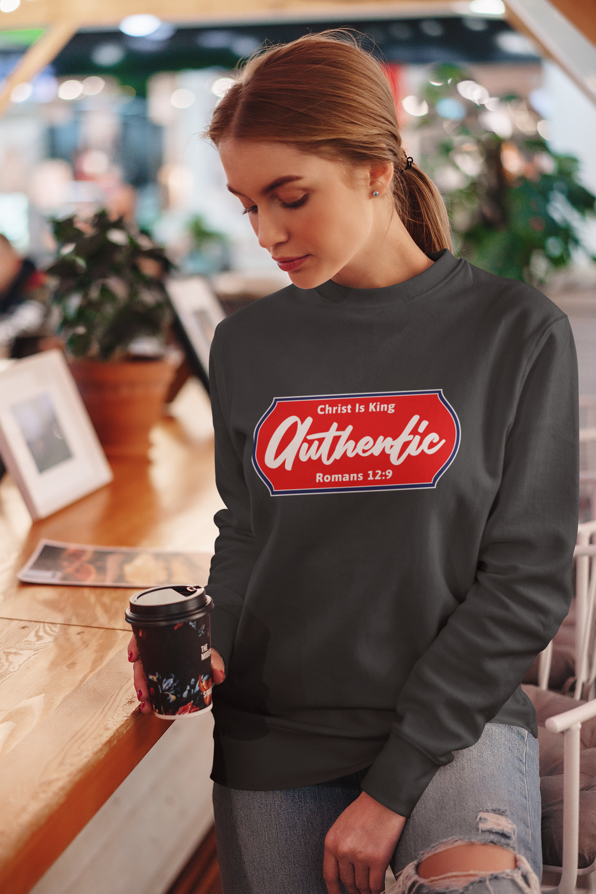 ✝️ Authentic Women’s Premium Sweatshirt – Romans 12:9