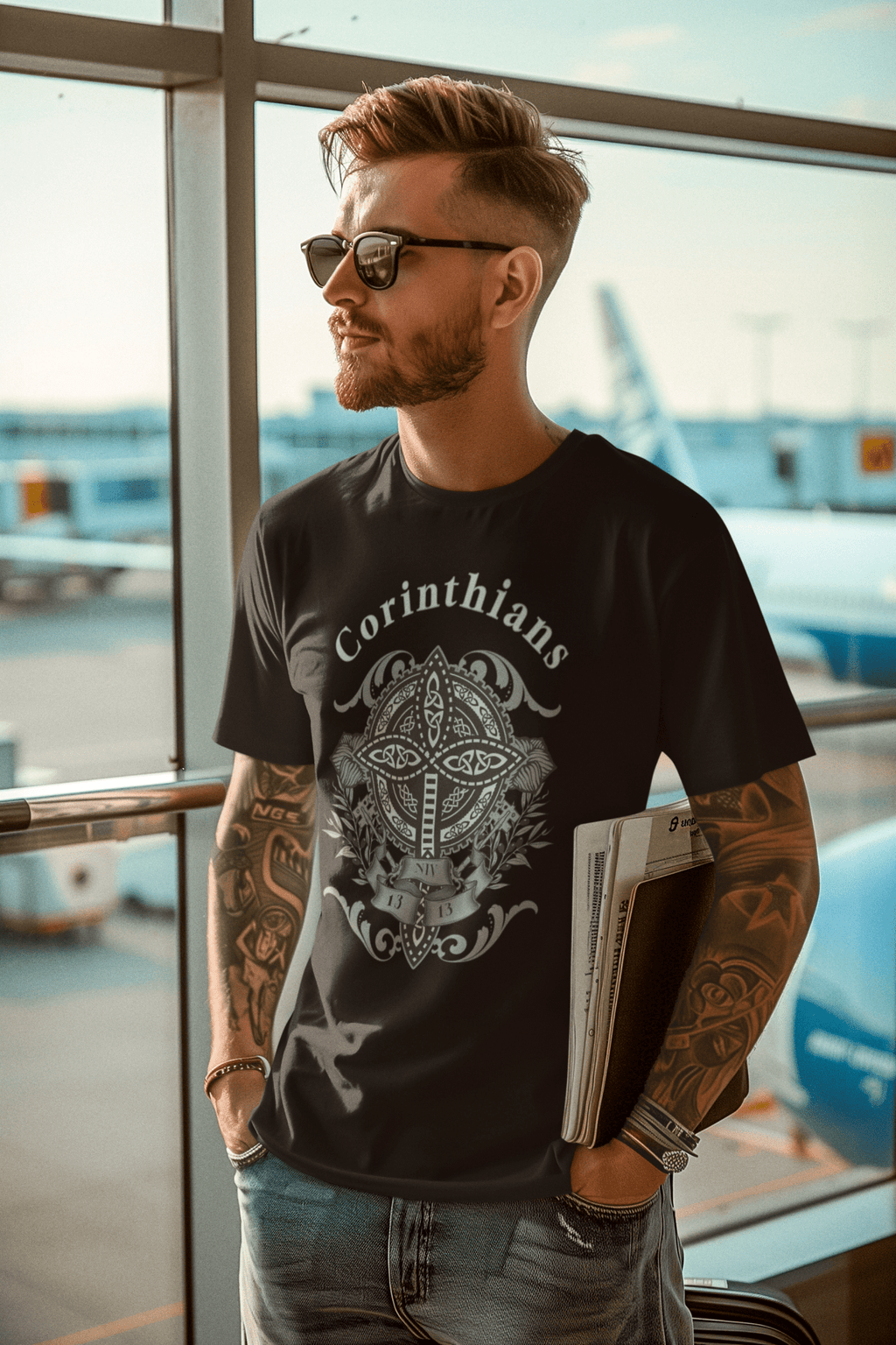 ✝️ Christian Faith Corinthians 13:13 T-Shirt – Inspirational Celtic Cross Design | T-Shirt – GodSpeed Threads