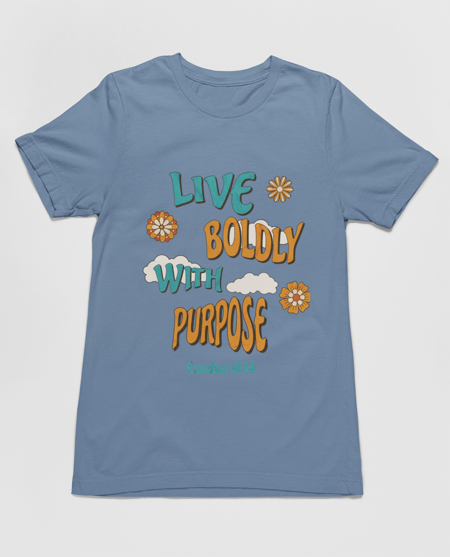 ✨ Christian Inspirational "Live Boldly With Purpose" T-Shirt - Exodus 14:14 | t-shirts – GodSpeed Threads