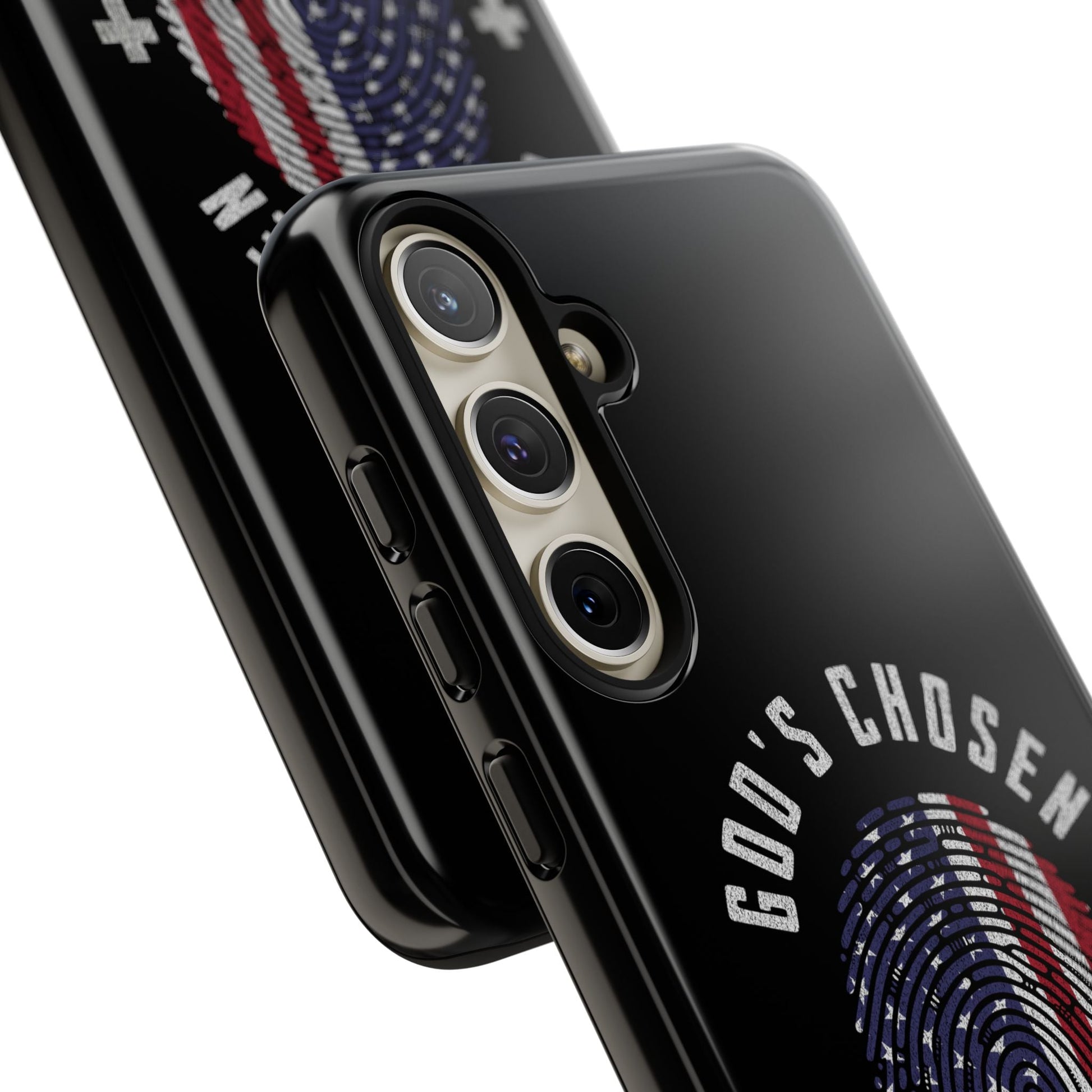 Christian Phone Case, Tough Cases for God’s Chosen, USA Flag Design, Inspirational Gift, Romans 8:28 | Phone Case – GodSpeed Threads