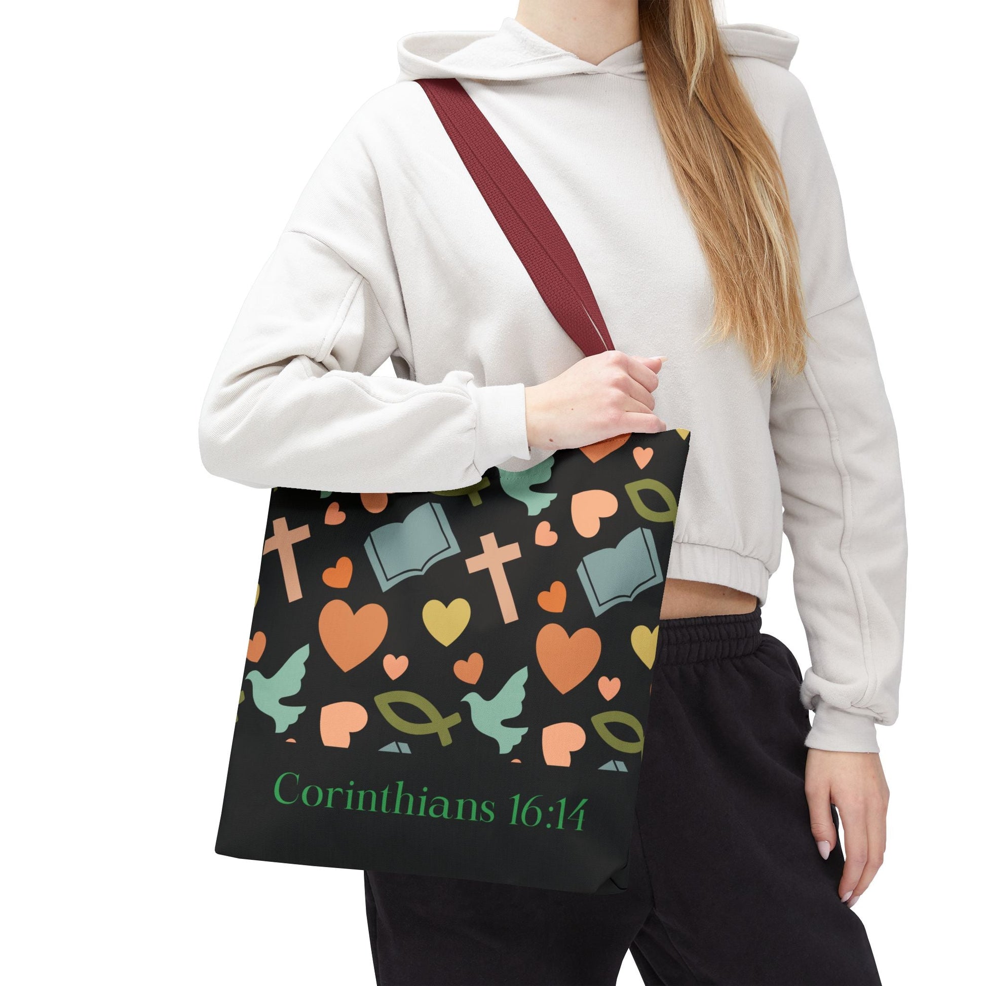 Christian Tote Bag with Inspirational Design, Perfect for Church, Gift for Believers, Faith - based Accessory, Everyday Use, Bible Verse Tote | Bags – GodSpeed Threads