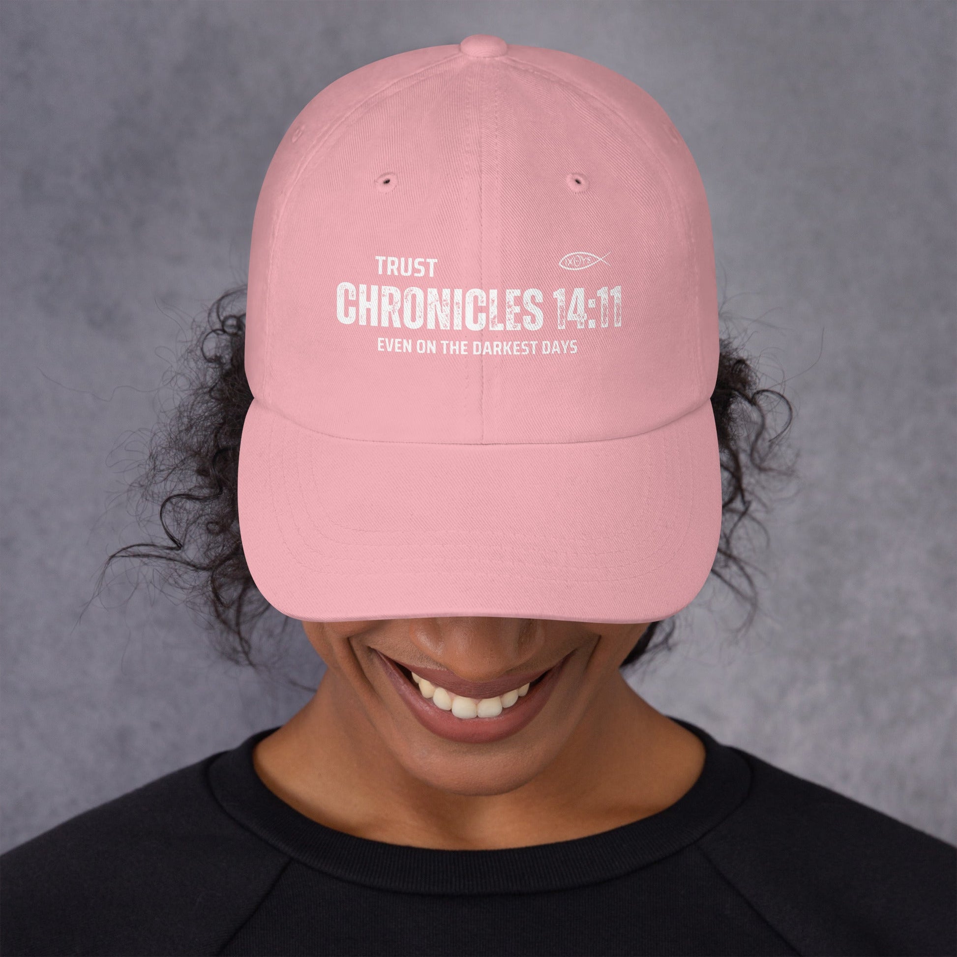 ✝️ Chronicles 14:11 “Trust Even on the Darkest Days” Dad Hat – Faith - Inspired Everyday Wear | Hats – GodSpeed Threads